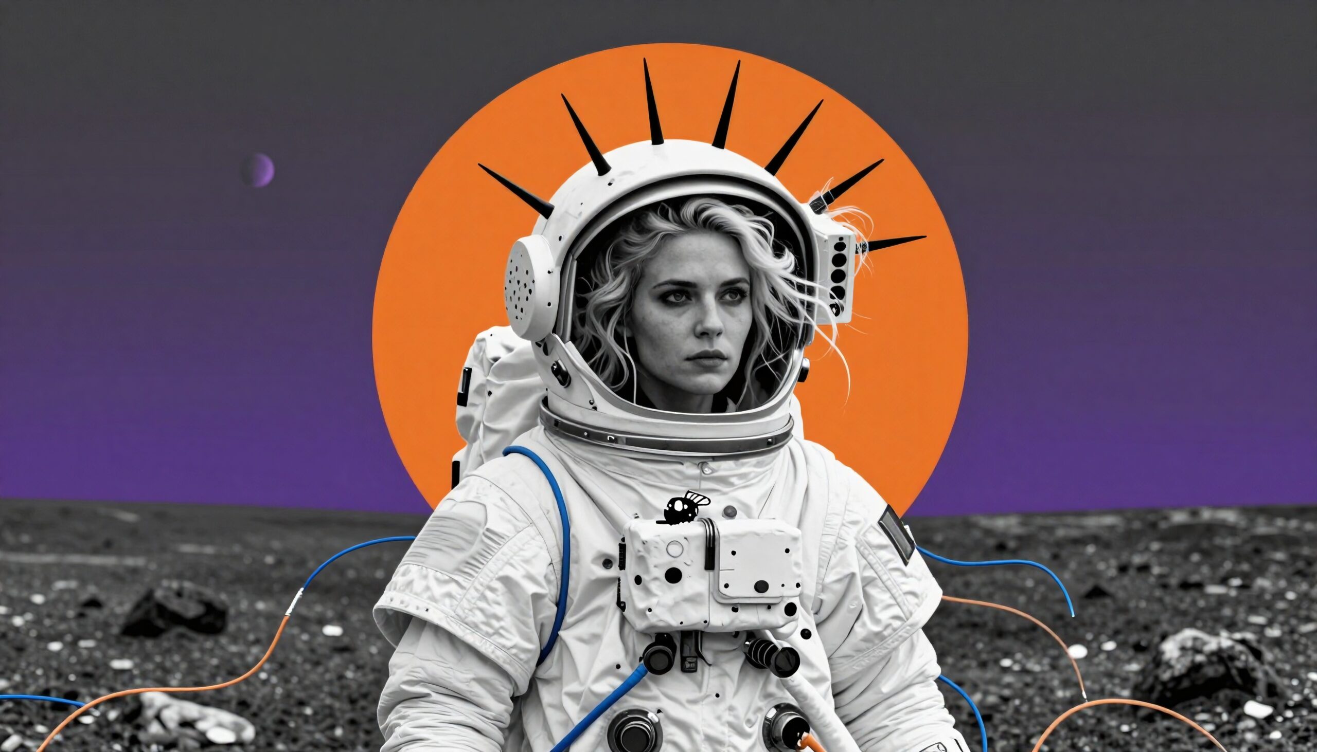 Futuristic Astronaut on Alien Planet