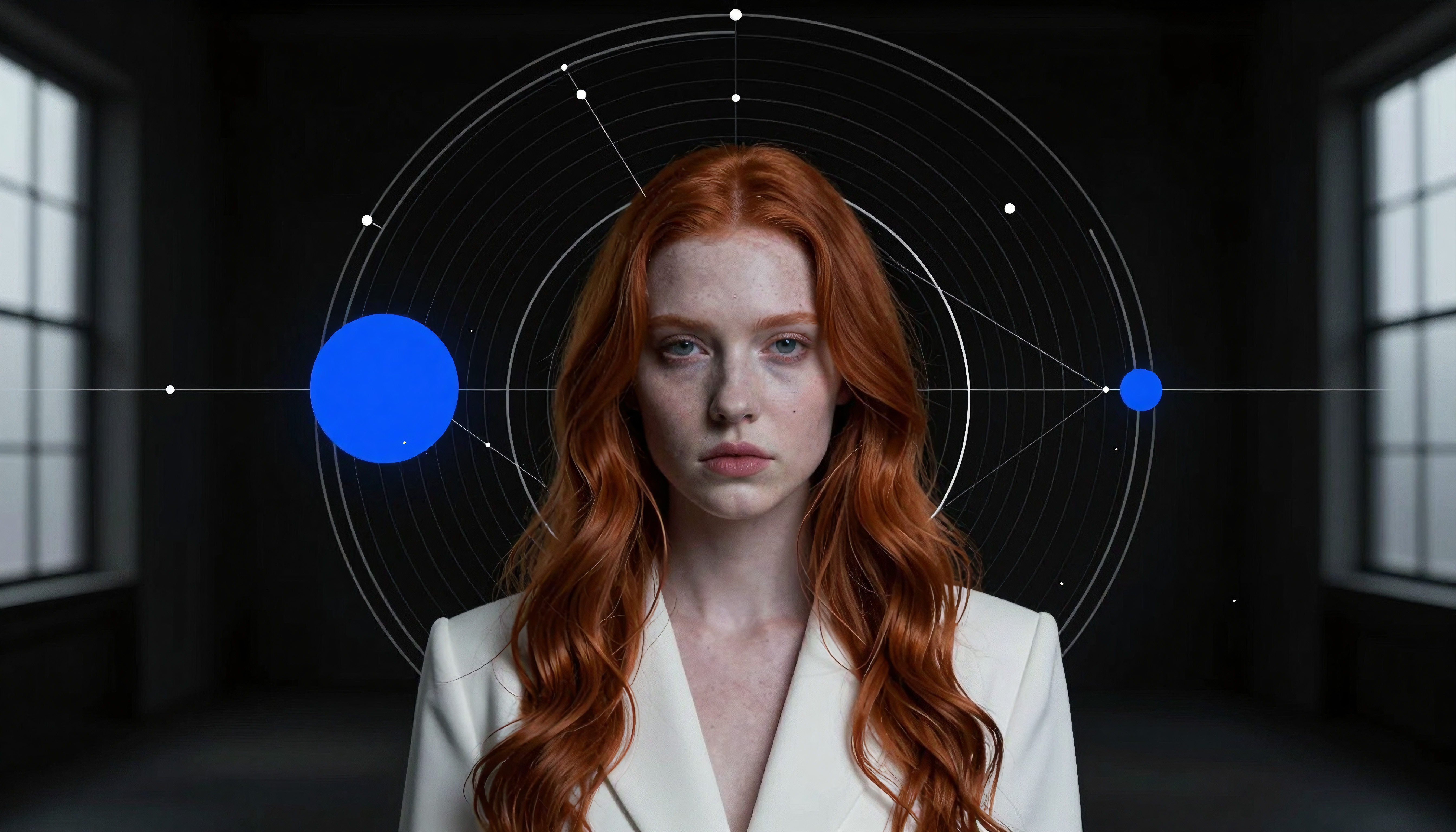 Futuristic Portrait with Digital Overlay