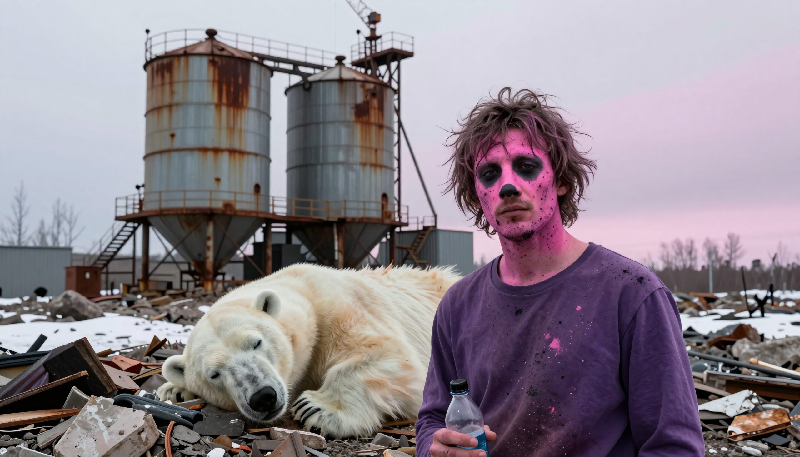 Surreal Dystopian Industrial Scene