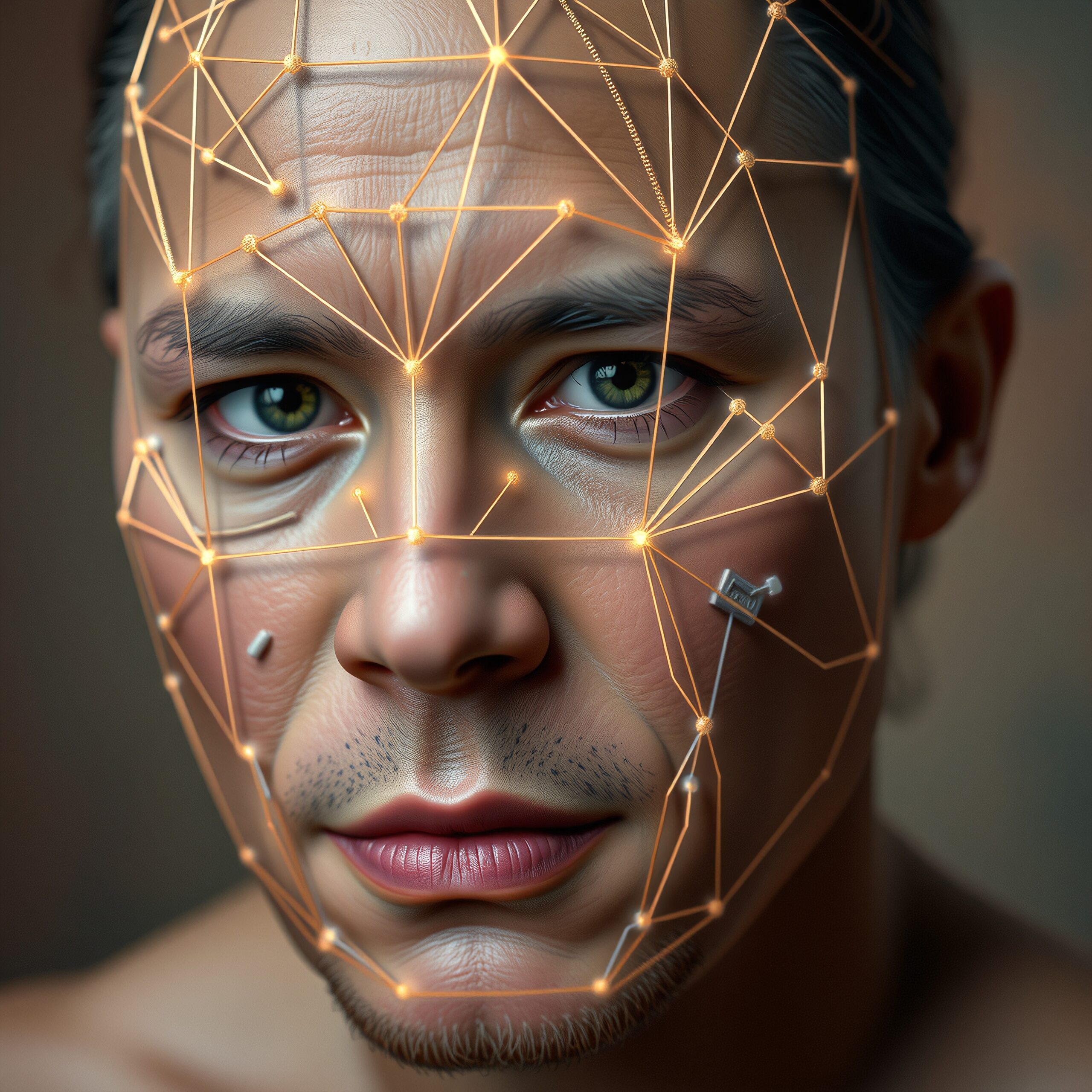 Futuristic Human-Machine Interface Portrait
