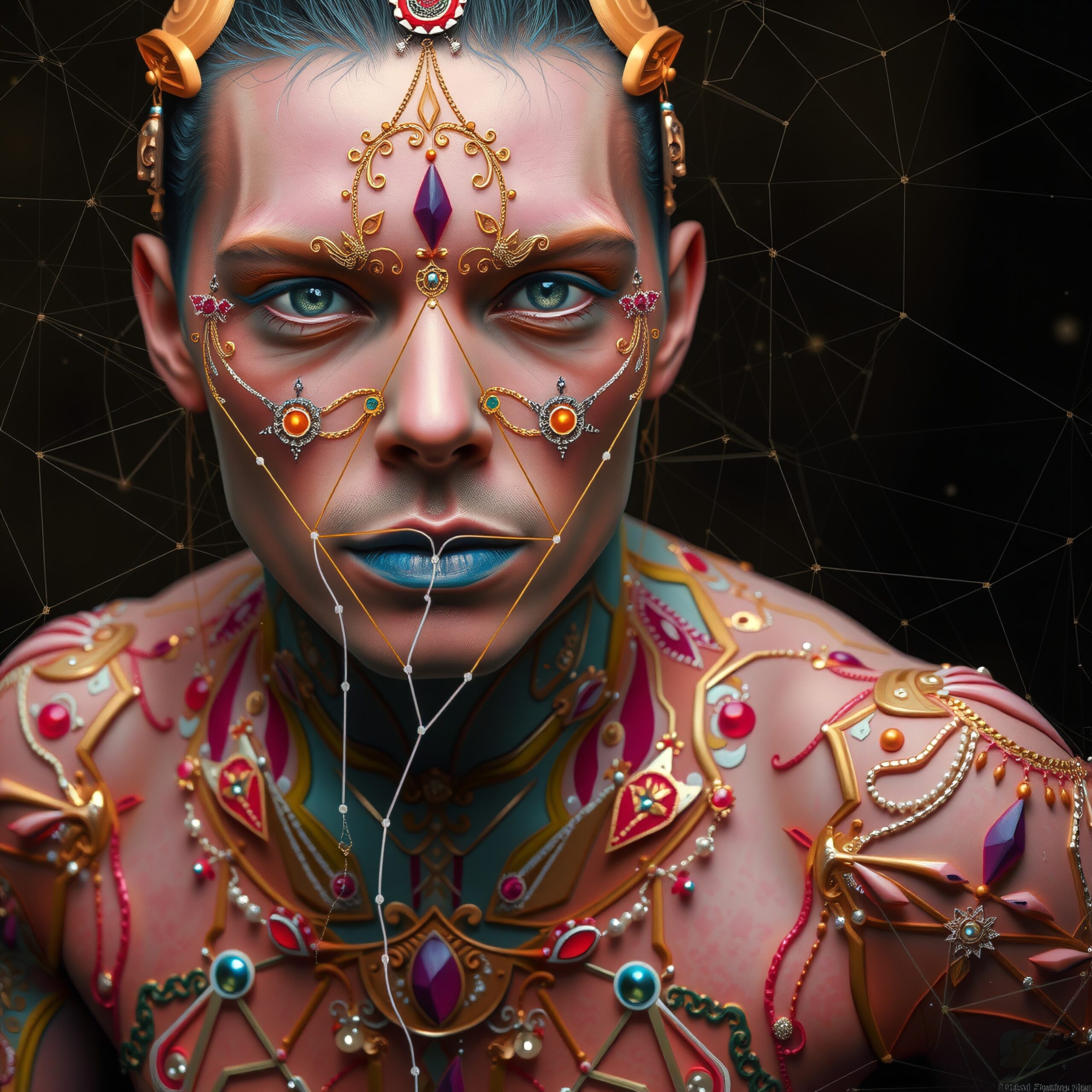 Futuristic Regal Jewelry Portrait