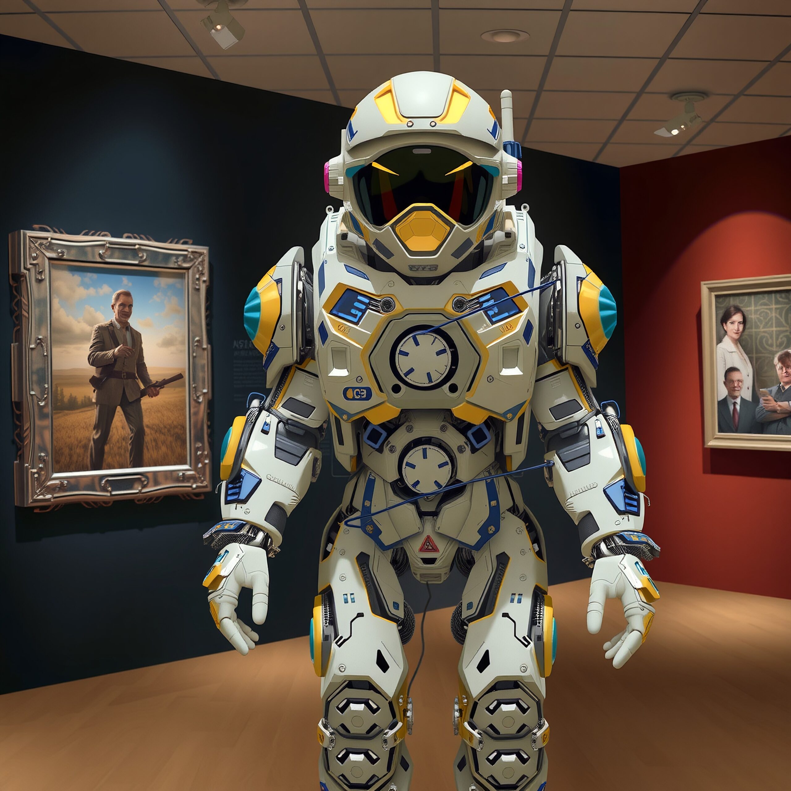 Futuristic Robot in Art Gallery