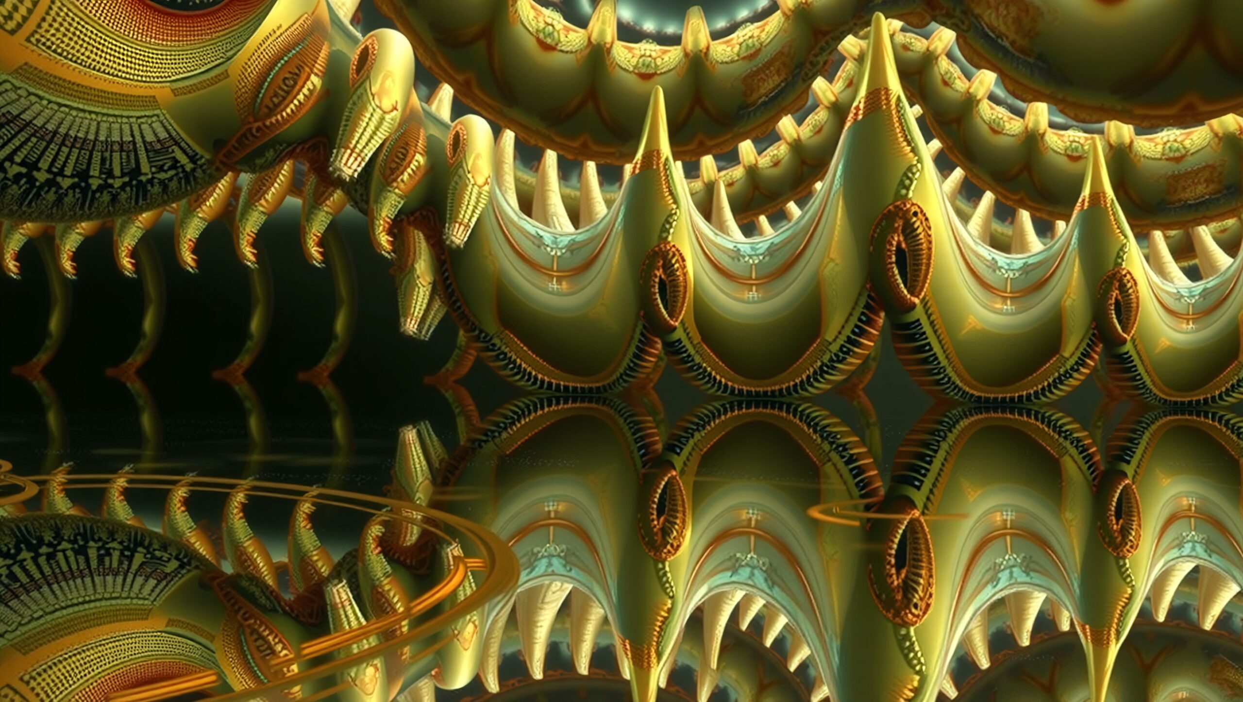 Fractal Reflection in Gold Imagery