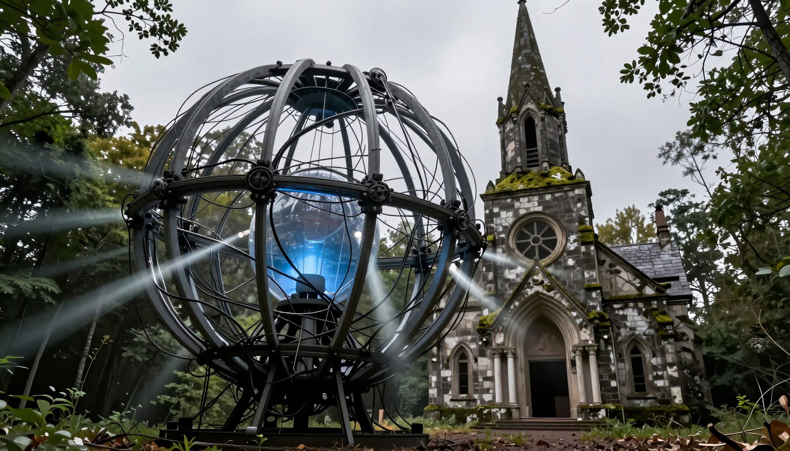 Futuristic Device in Churchyard