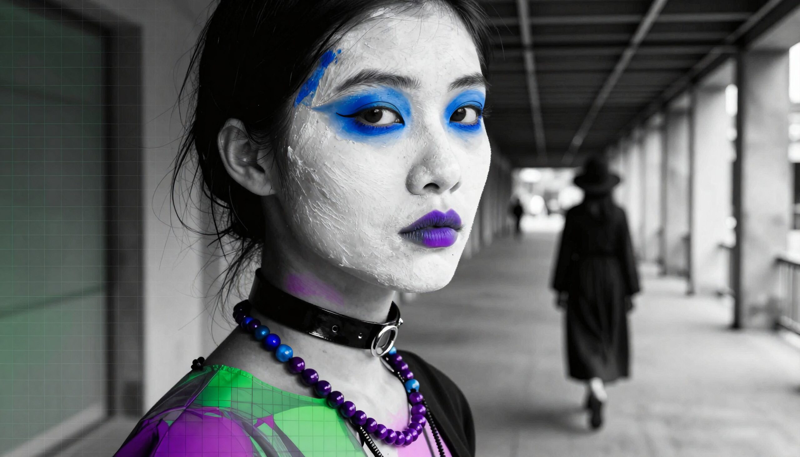 Avant-Garde Makeup in Hallway