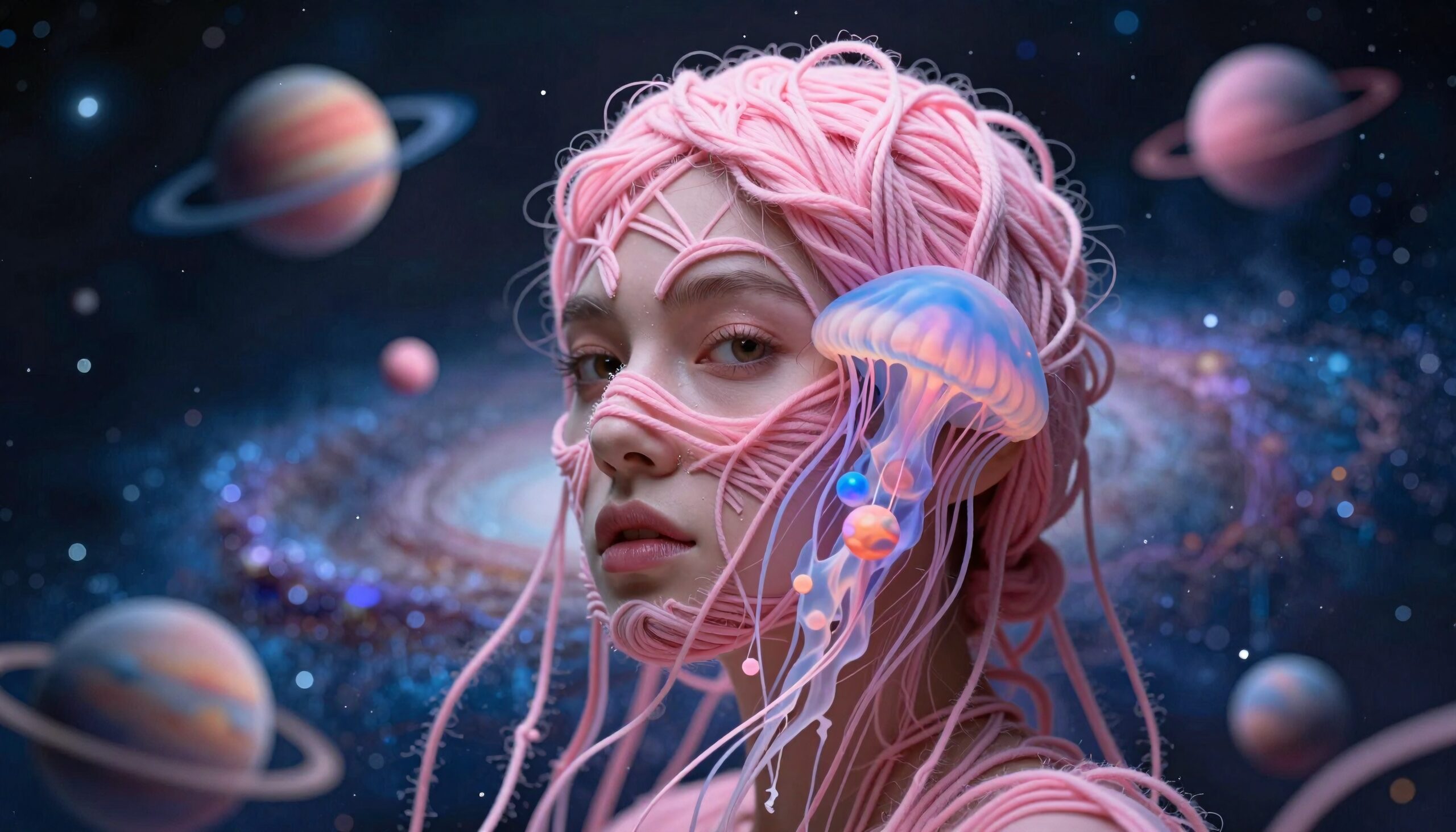 Ethereal Cosmic Fantasy Portrait