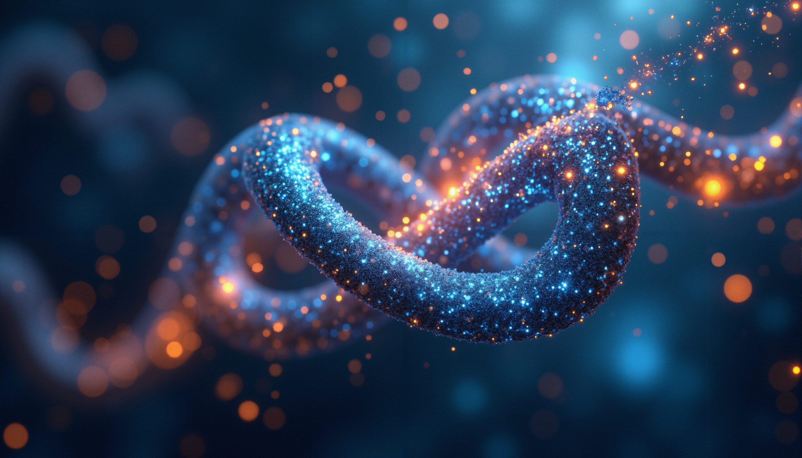 Glowing Quantum Helix in Space