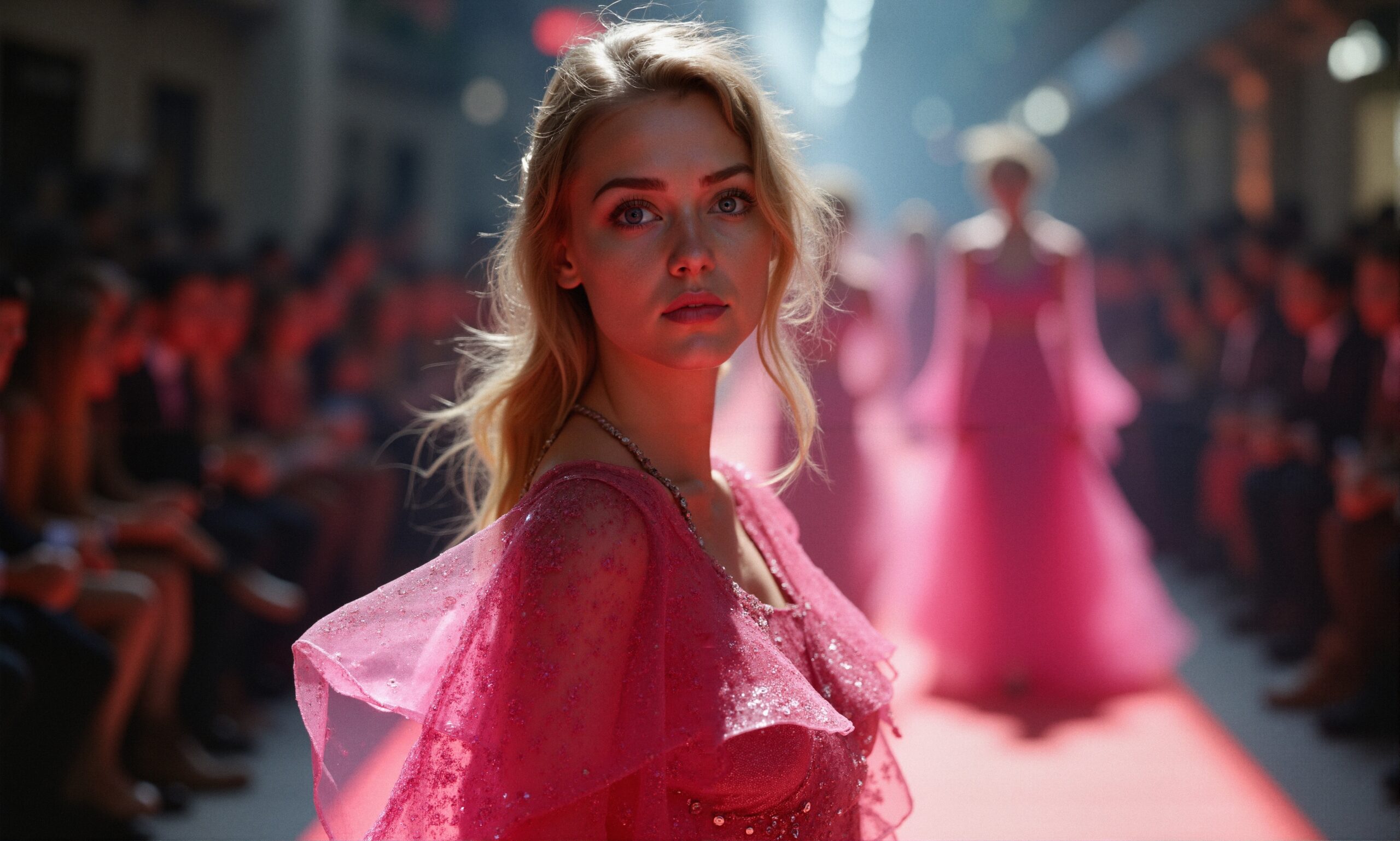 Glamorous Woman on Fashion Runway