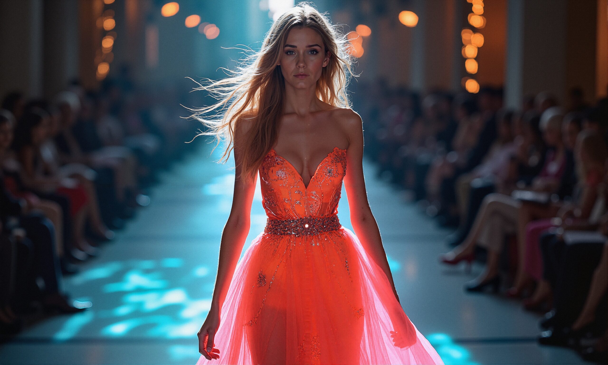 Elegant Gown on Runway Display