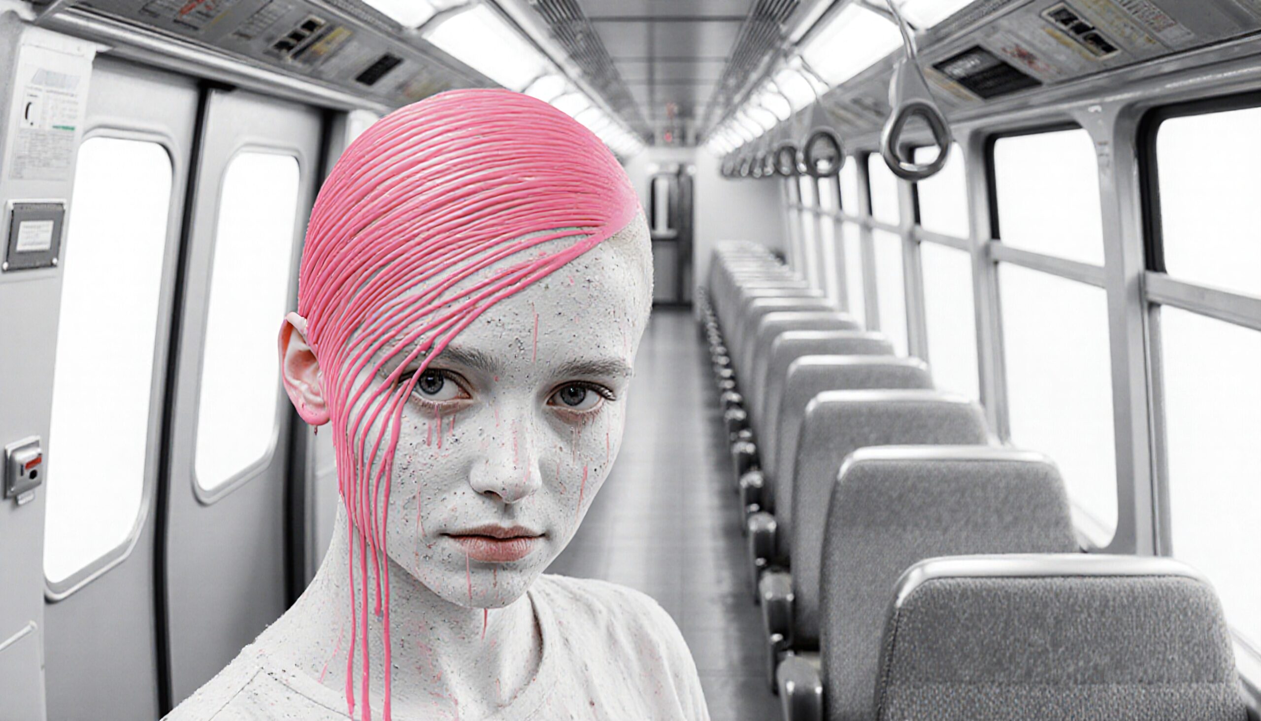 Vibrant Expression in Empty Train