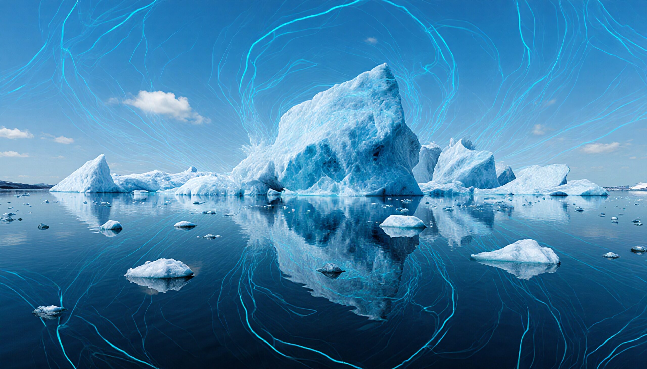 Majestic Iceberg and Ethereal Sky