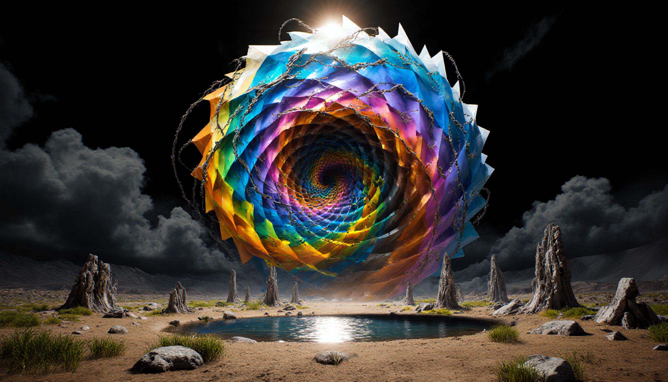 Enormous Spiral in Mystical Landscape