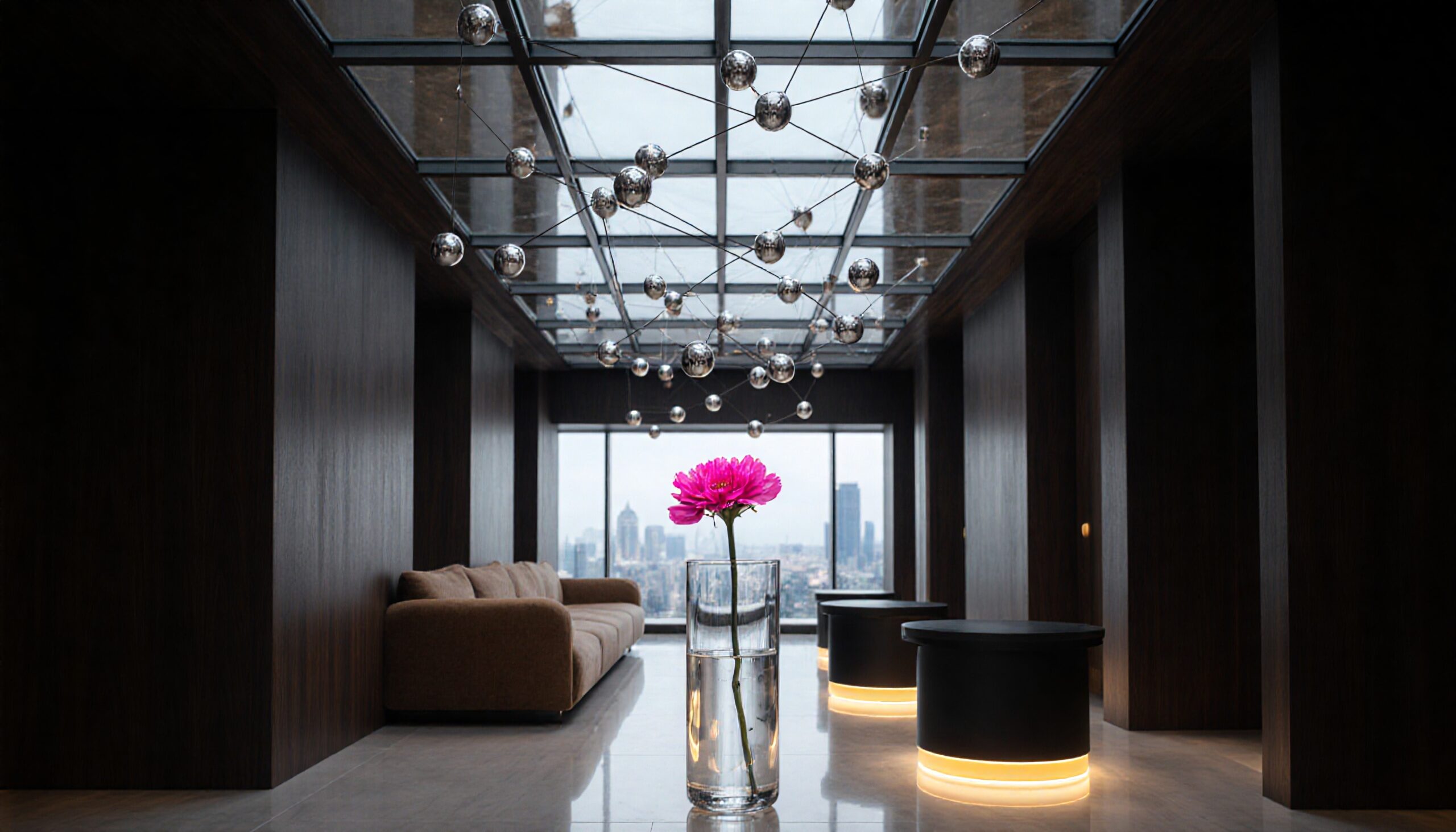 Sophisticated Space with Single Flower