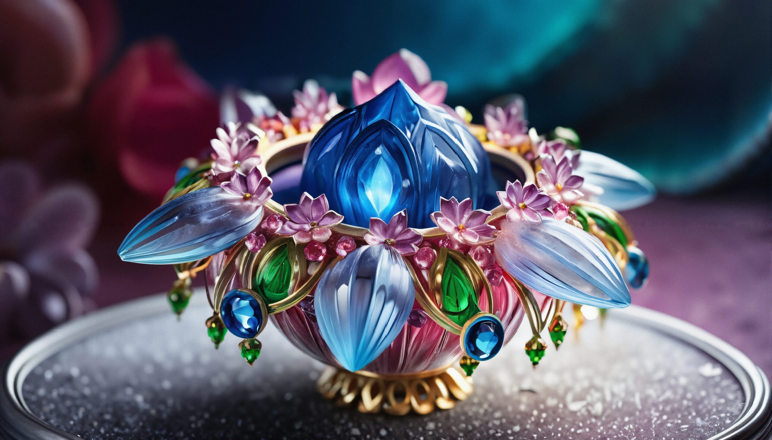 Elegant Jewel-Encrusted Decorative Ornament