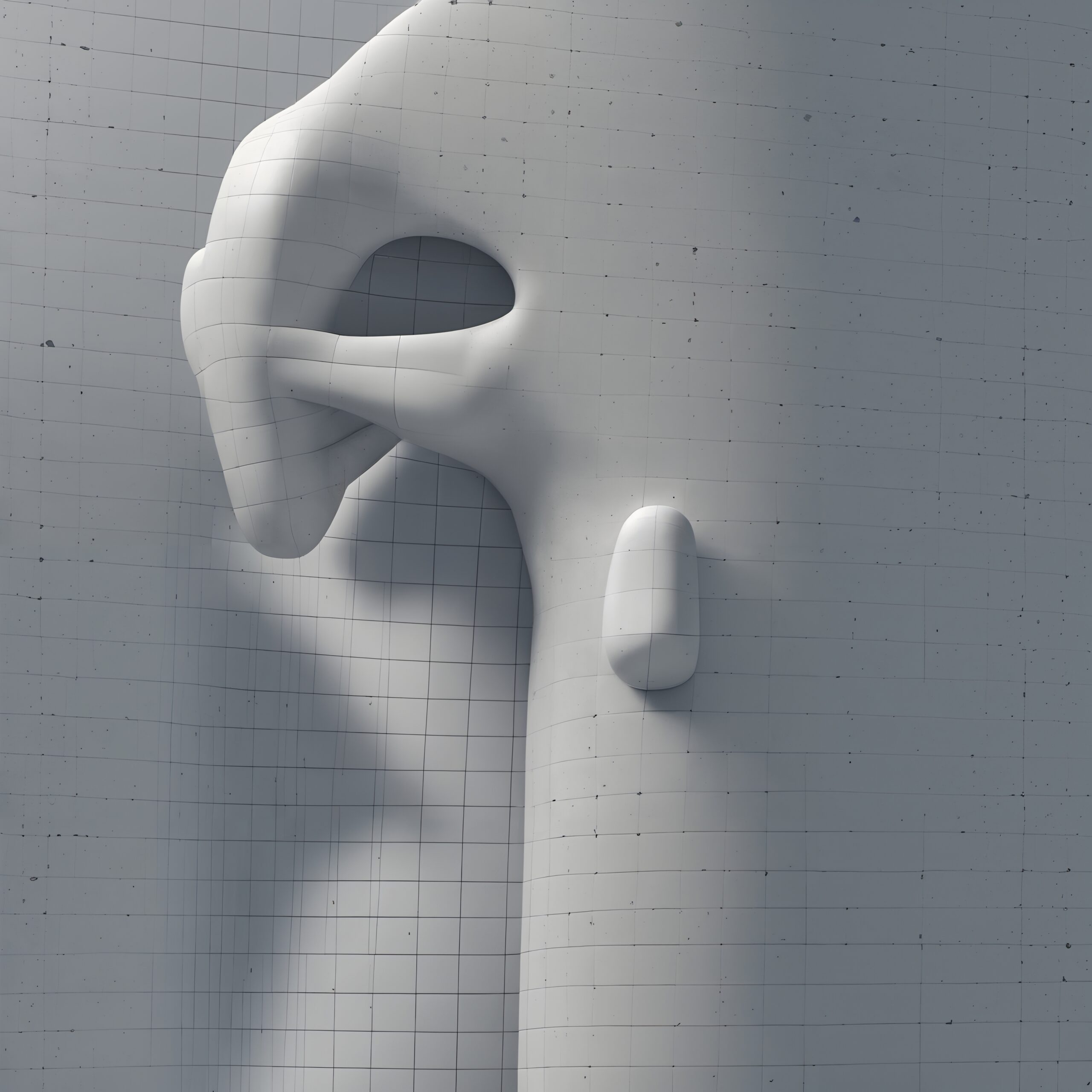 Abstract 3D Sculptural Grid Surface