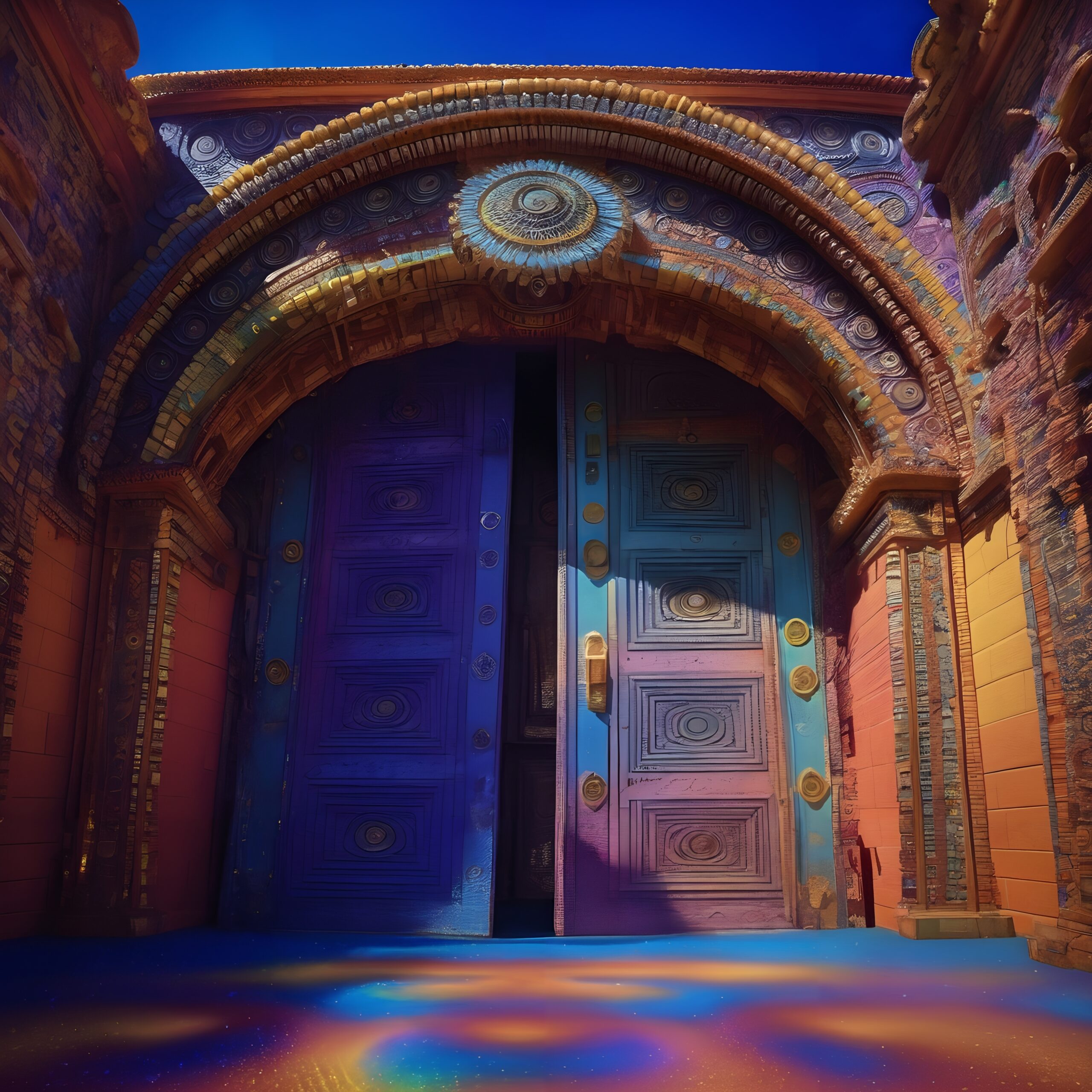 Vividly Painted Ornate Doorway