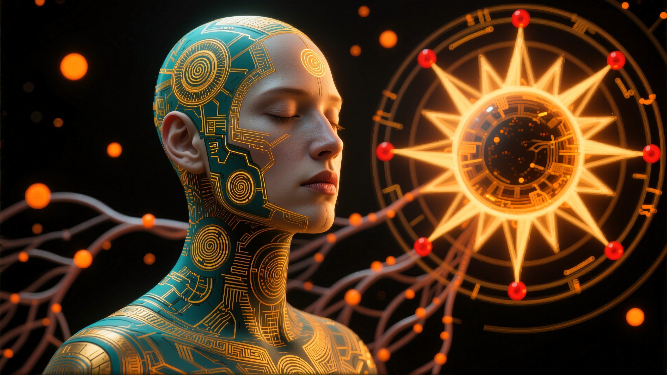 Futuristic Cybernetic Woman’s Portrait