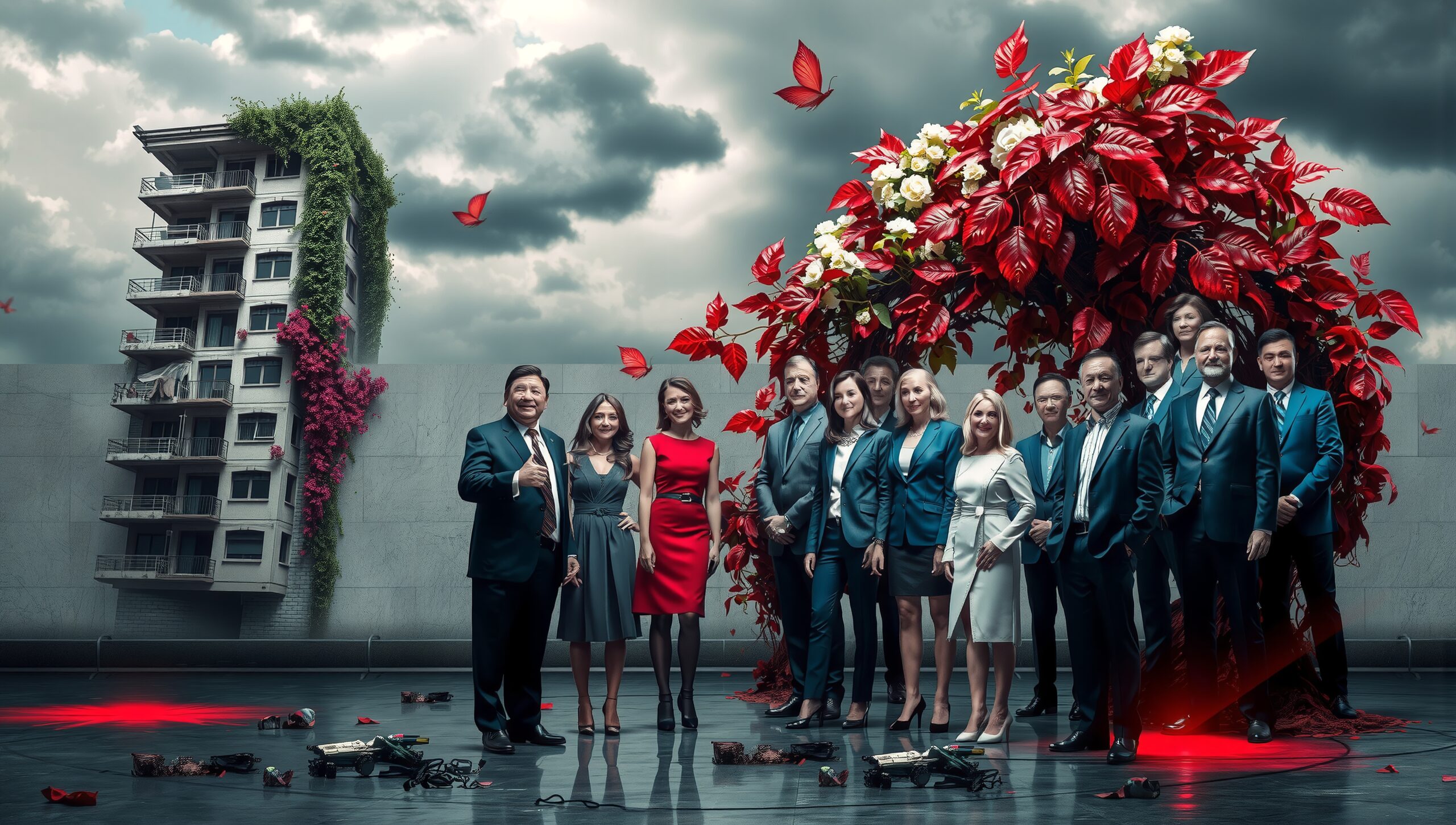 Dynamic Gathering Under Red Leaves