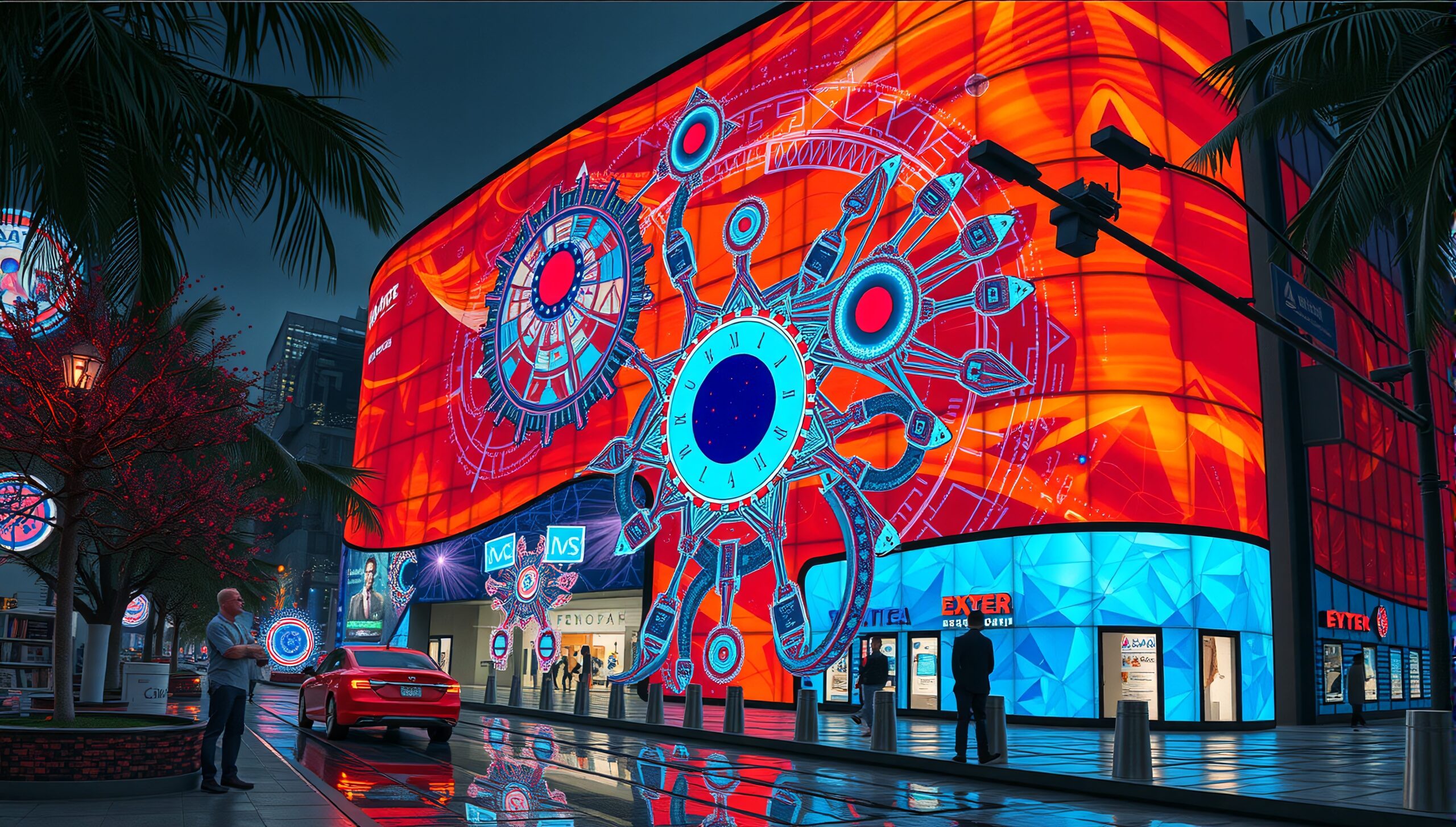 Dazzling Digital City Nightscape