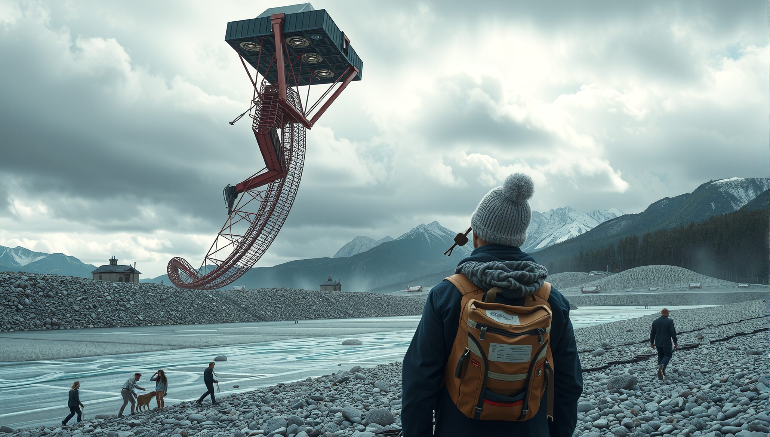 Surreal Landscape with Defying Structure