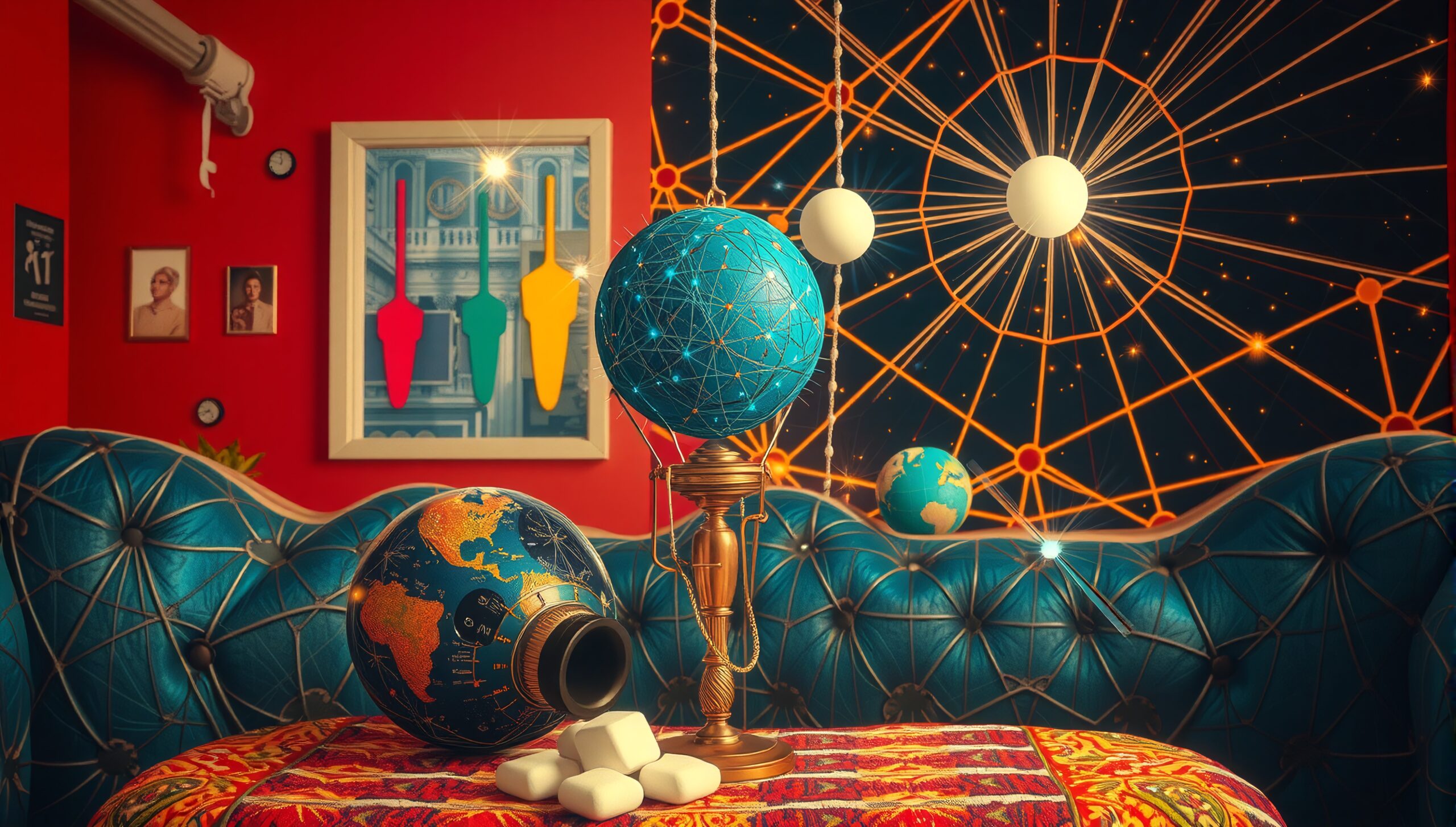 Celestial Motifs in Vibrant Room