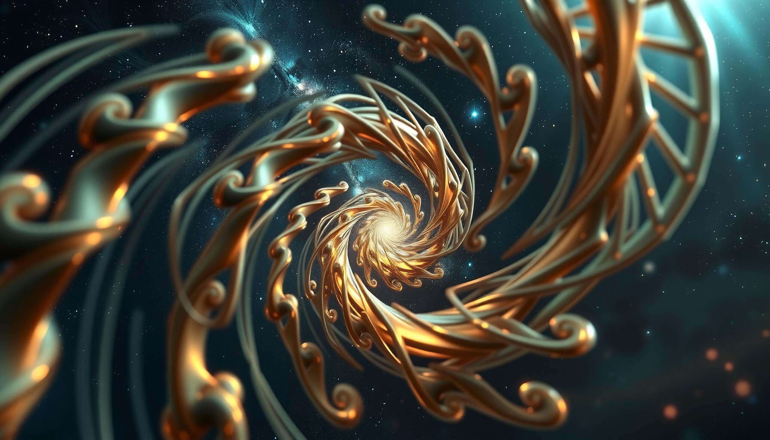 Golden Spiral in Starry Galaxy