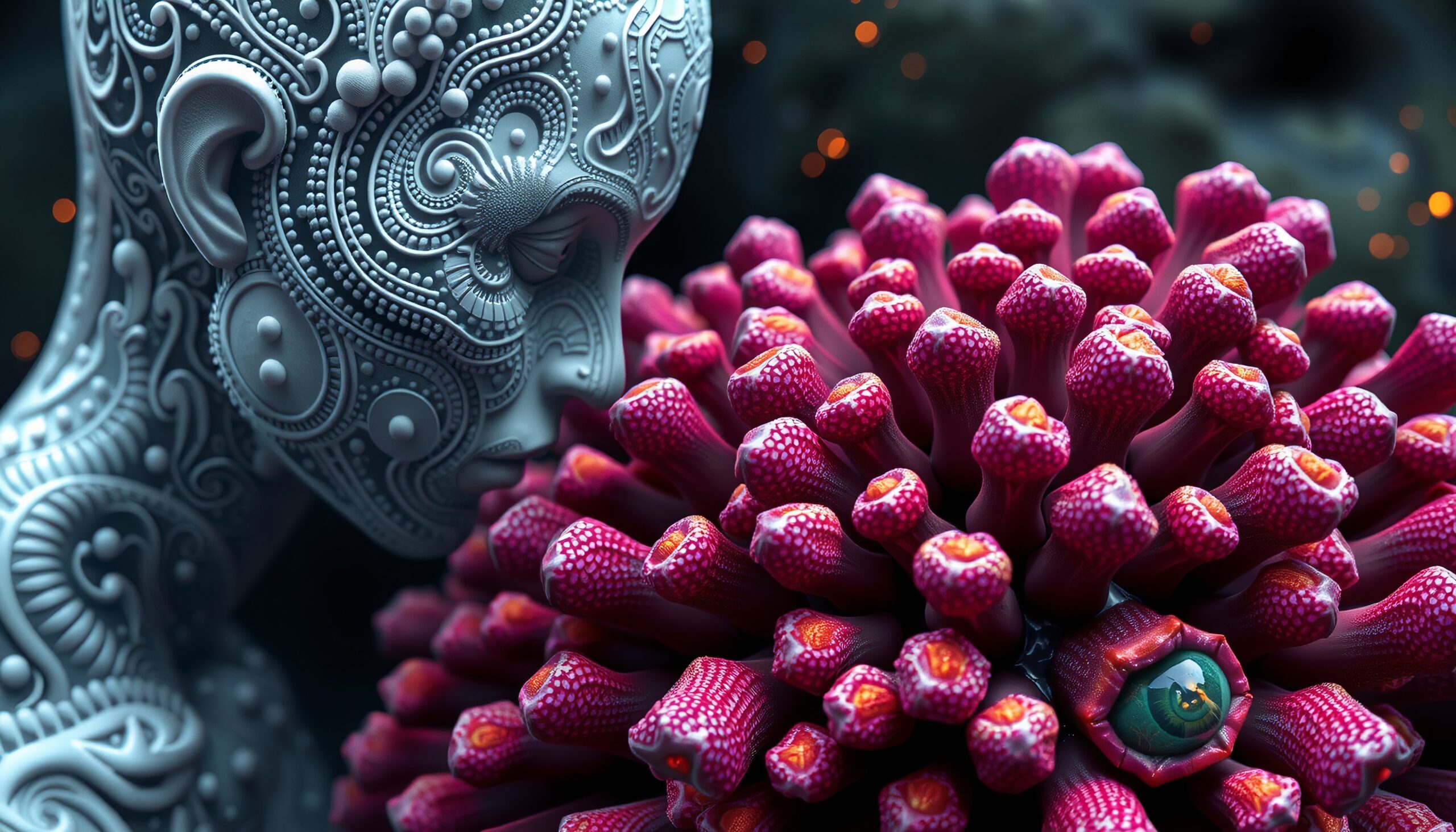 Surreal Encounter with Alien Flower