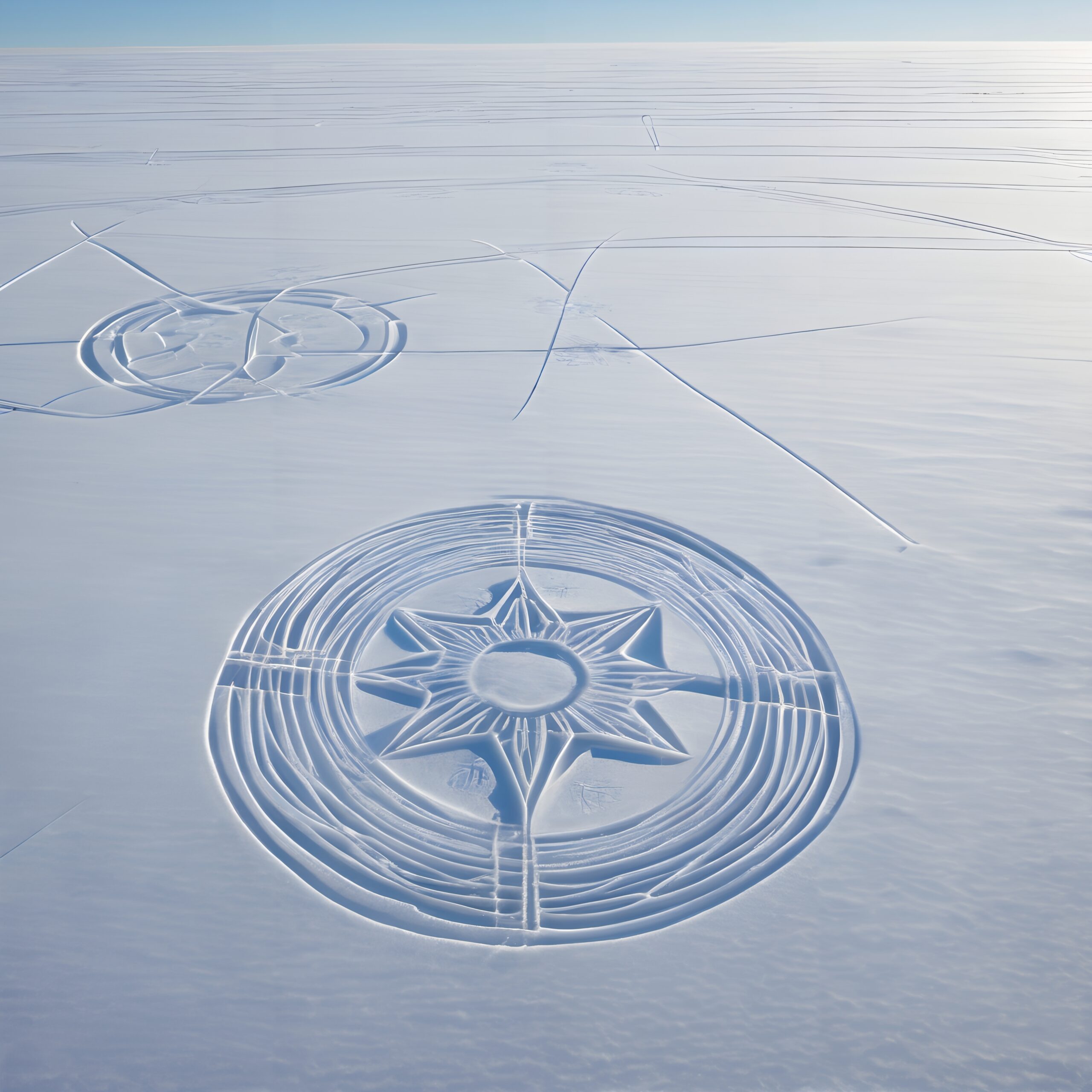 Intricate Snow Patterns in Field