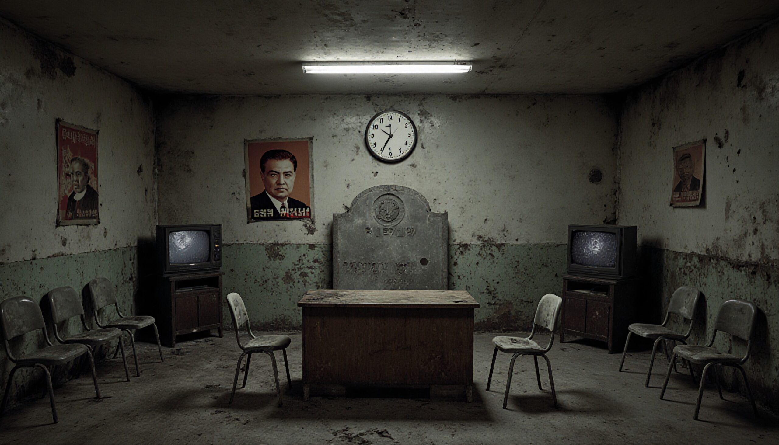 Eerie Abandoned Meeting Room