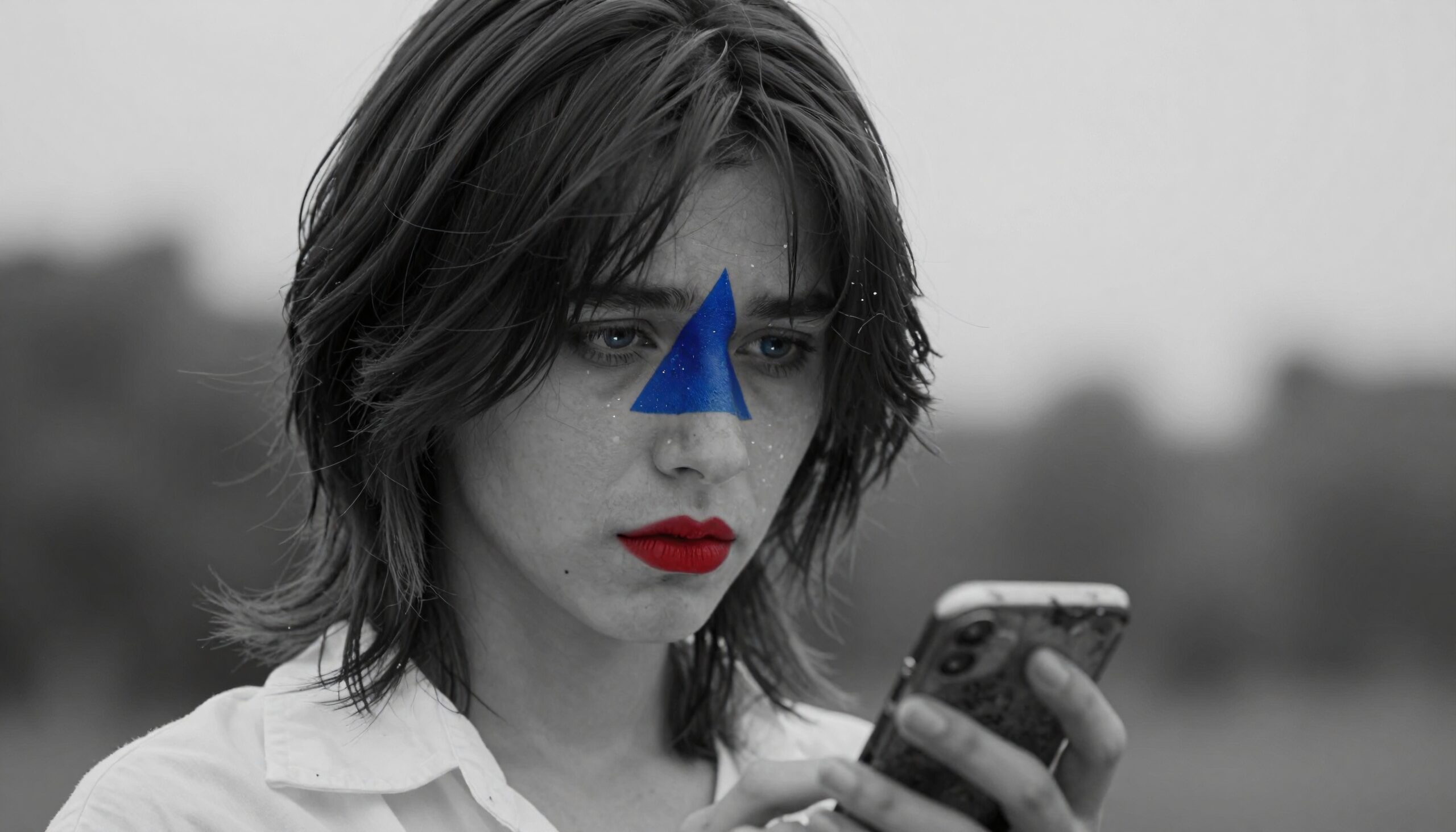 Contemplative Modern Art Portrait