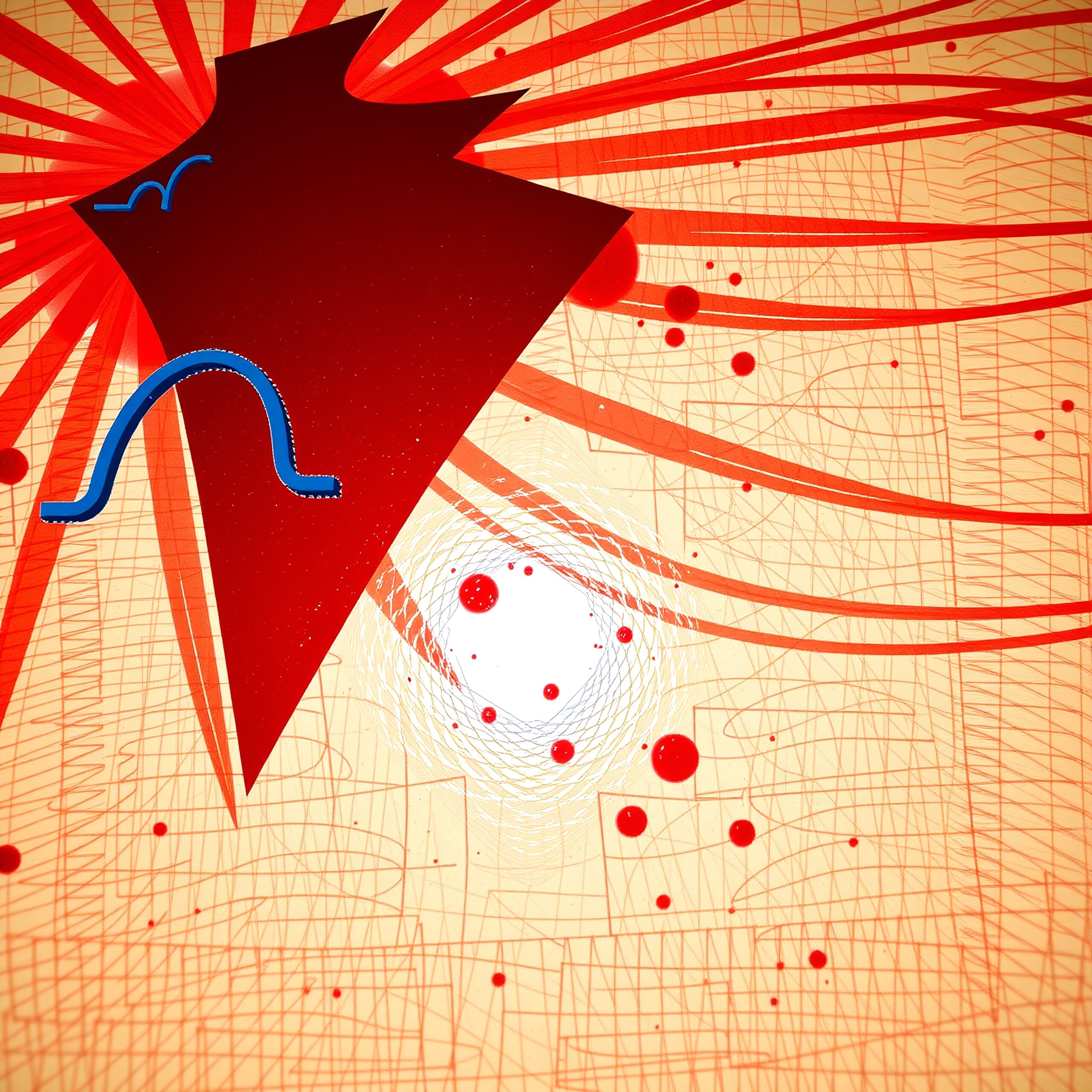 Energetic Abstract Red Composition