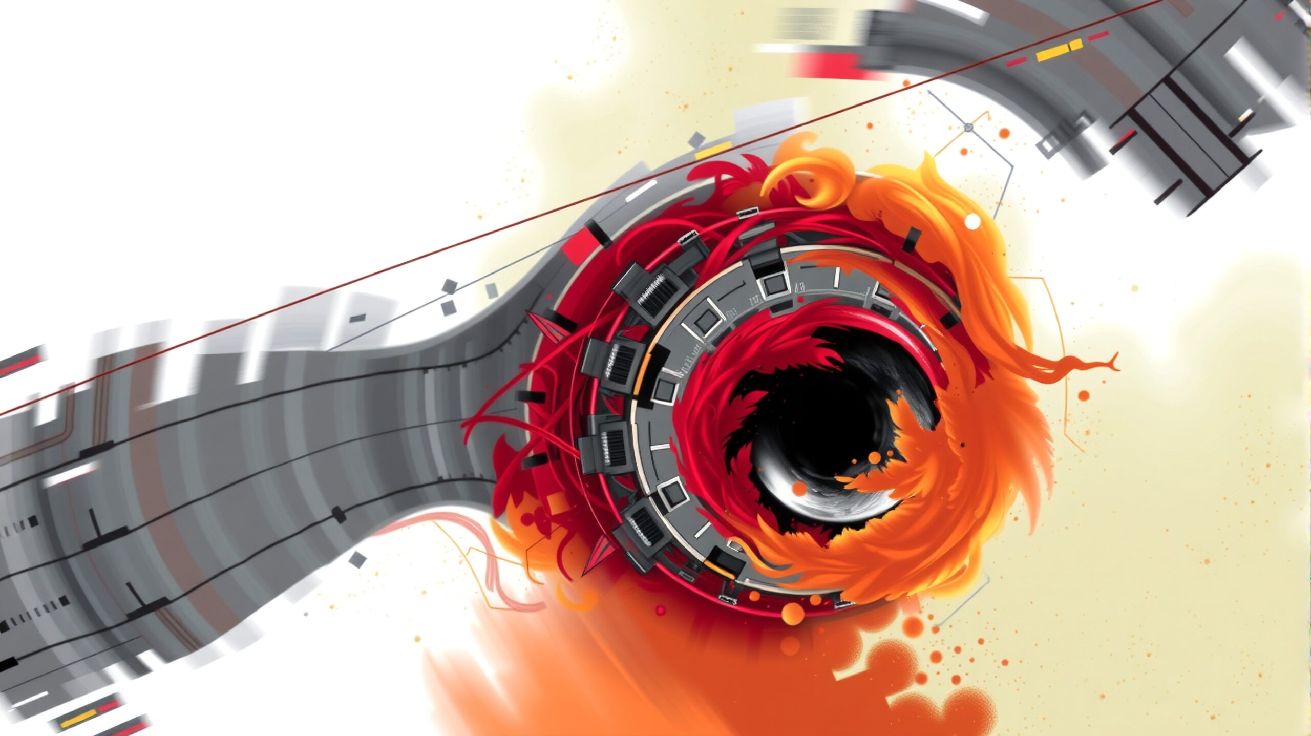 Fiery Digital Vortex Abstraction