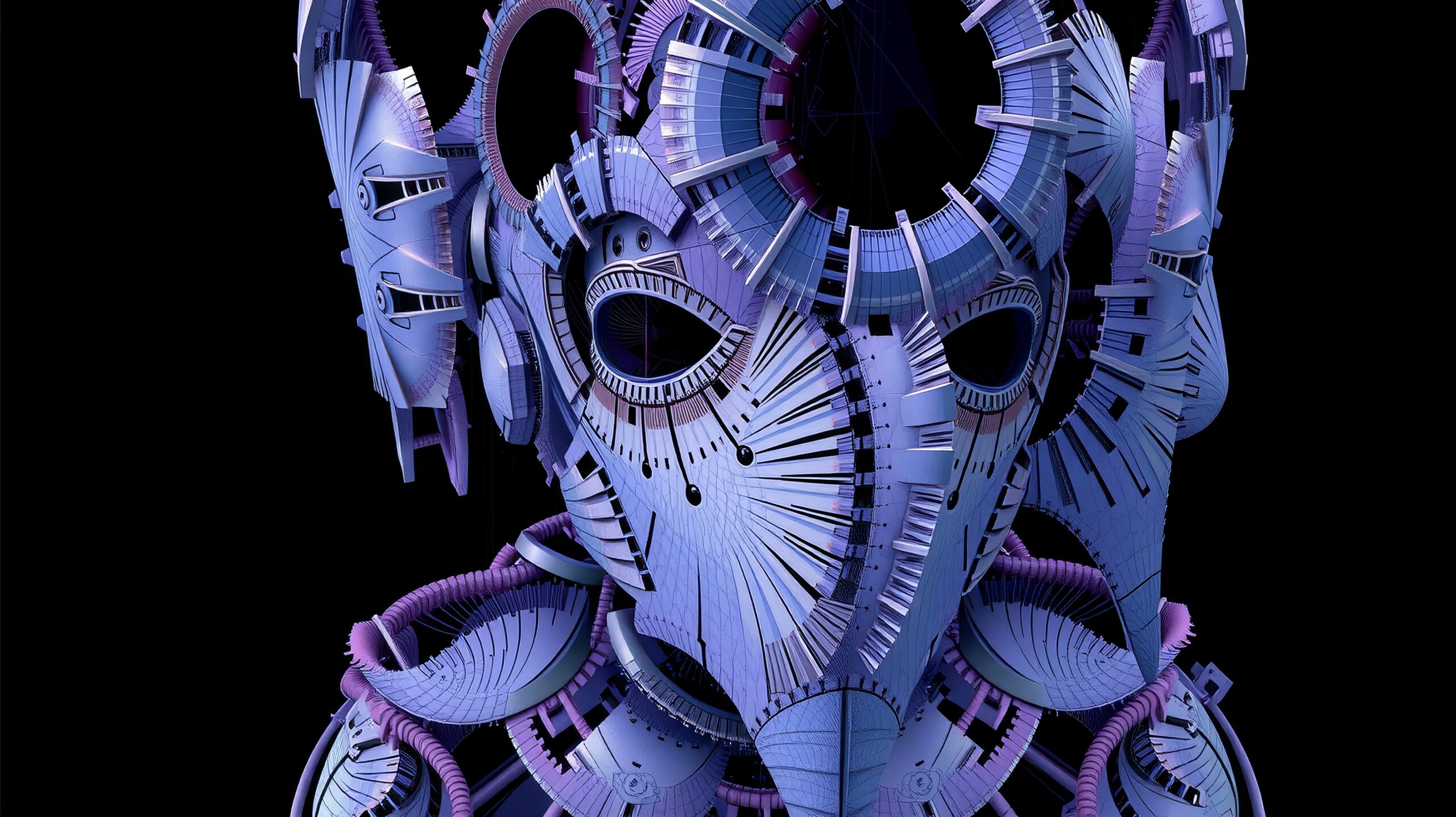 Futuristic Intricate Robotic Mask Design