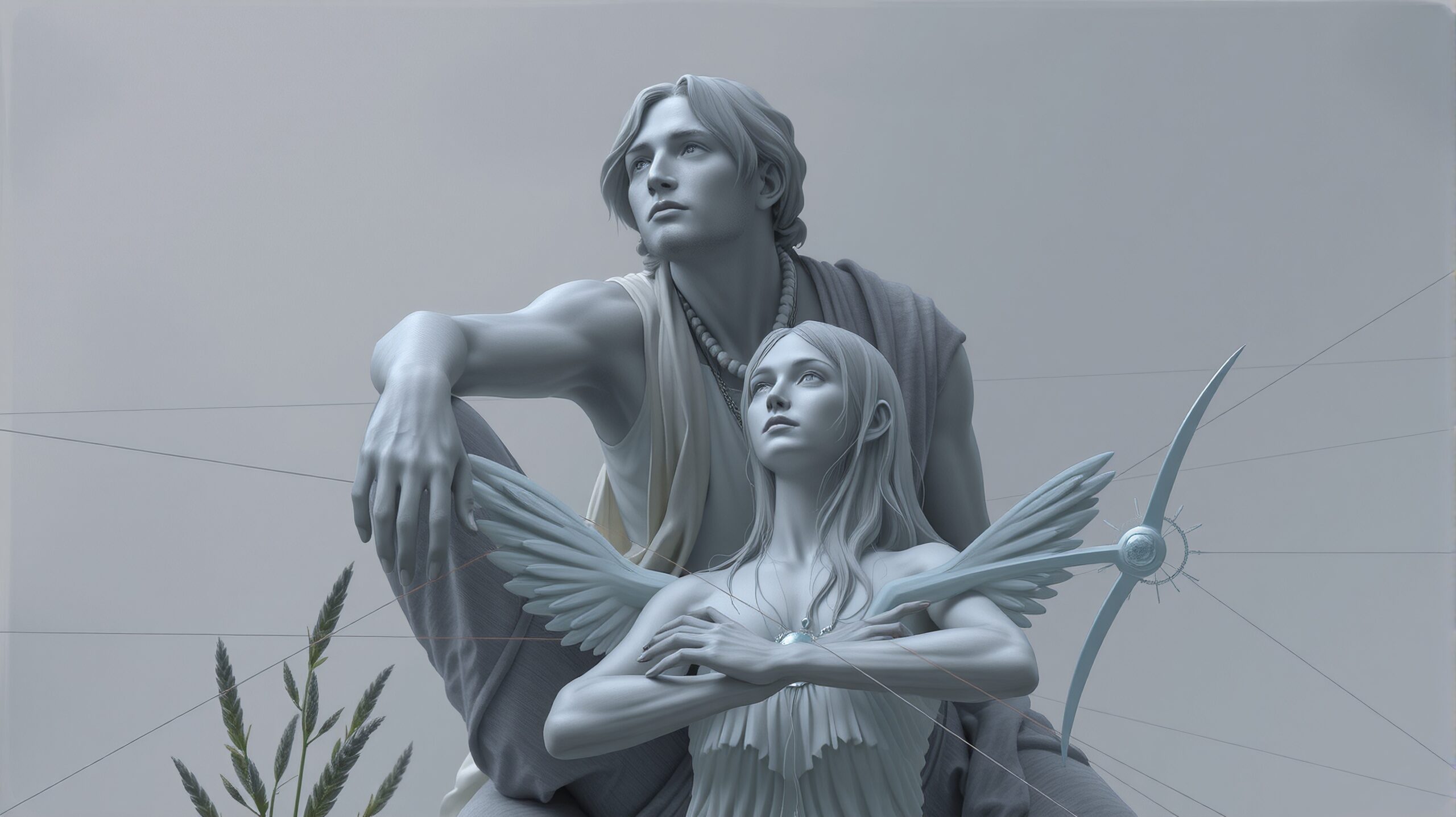 Serene Figures in Tranquil Harmony