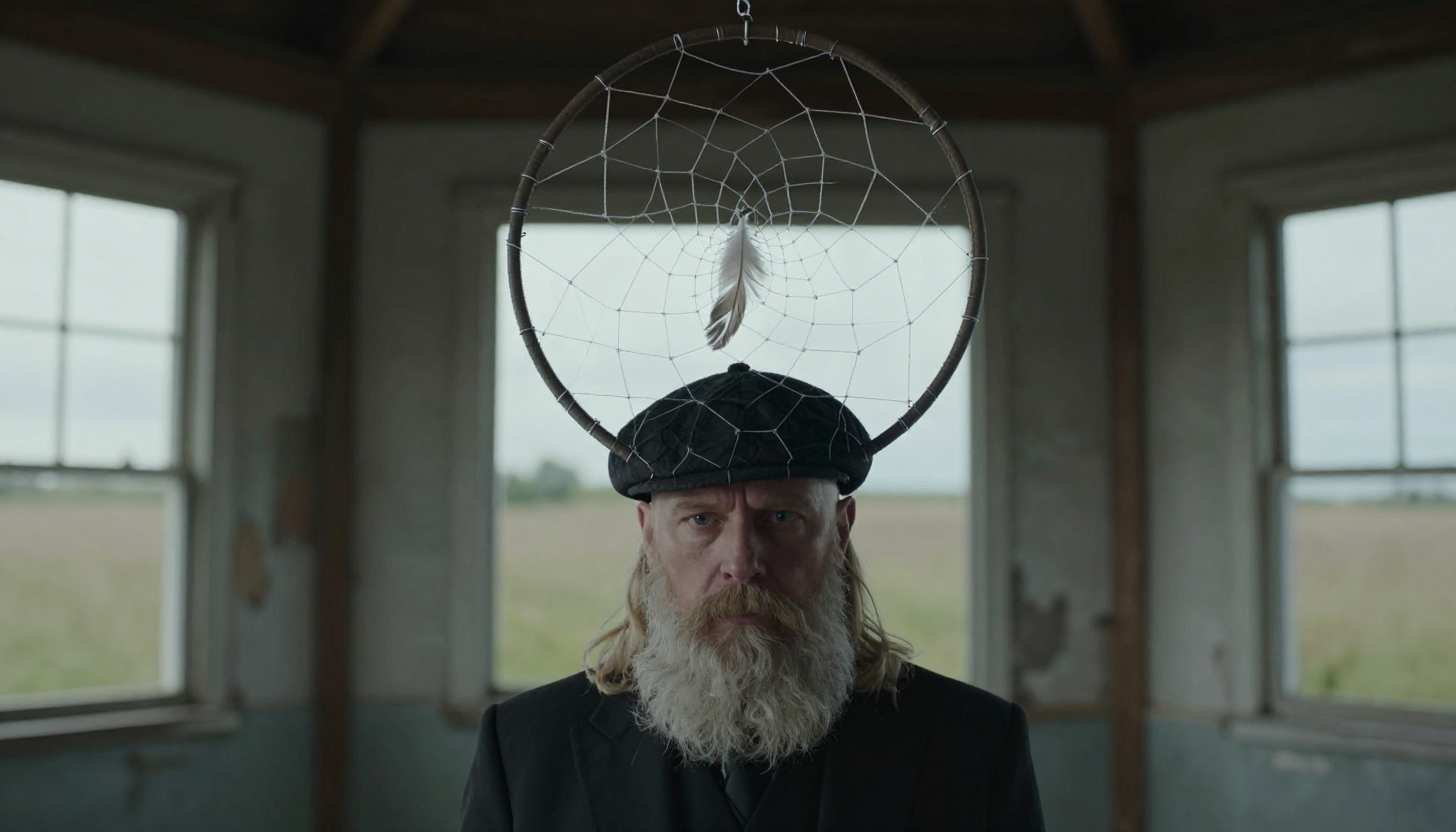 Man with Dreamcatcher and Long Beard