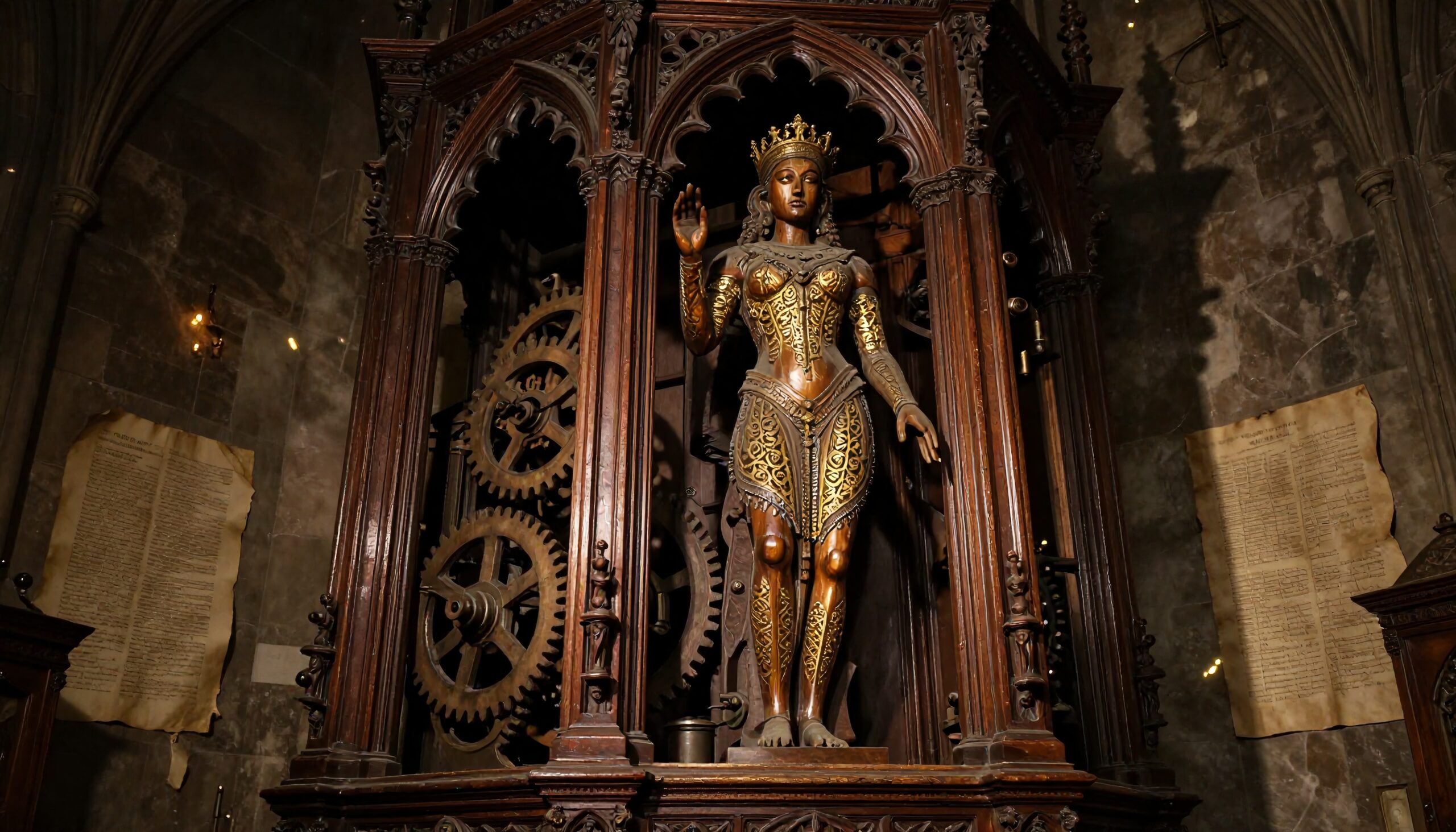 Mechanical Woman in Ornate Frame