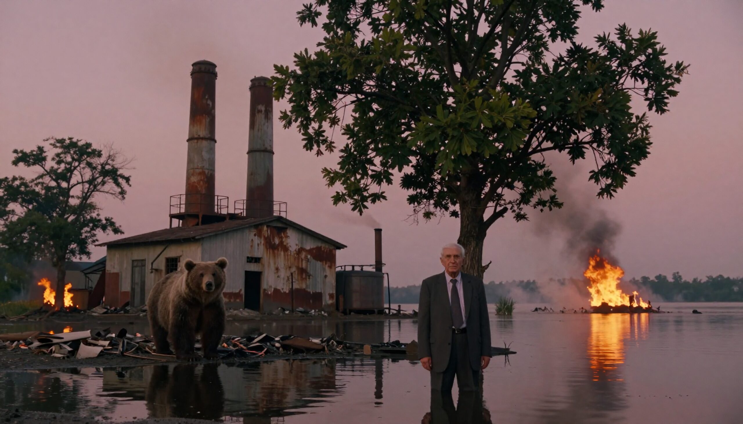 Man Bear Fire Industrial Surreal