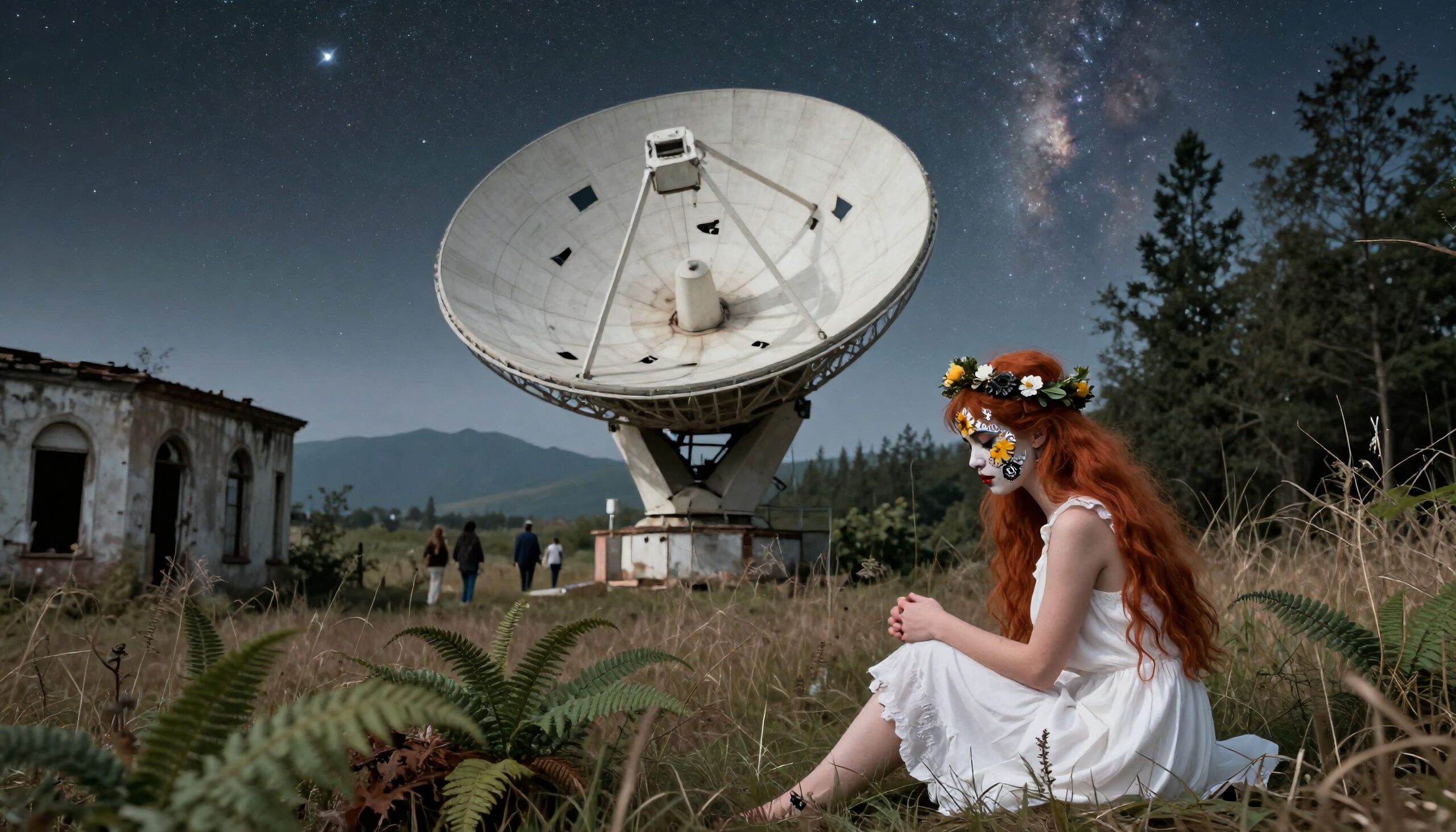 Mystical Scene with Satellite Dish