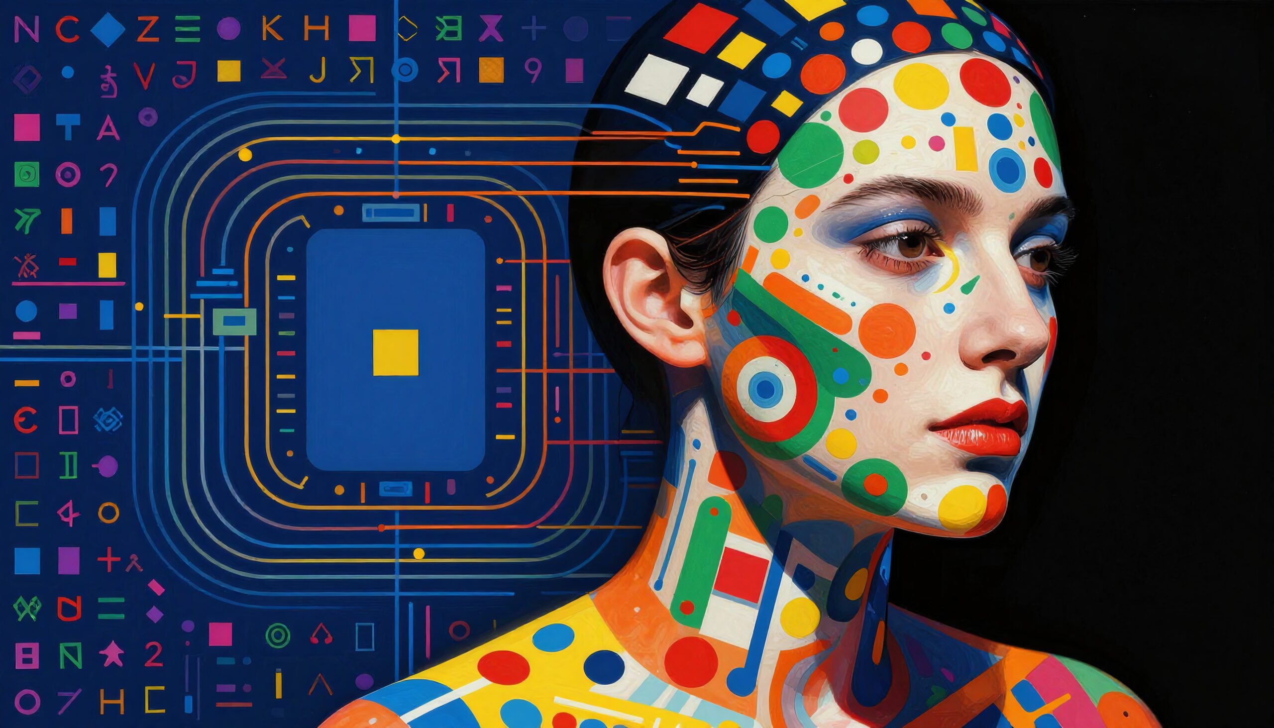 Abstract Fusion of Technology and Humanity