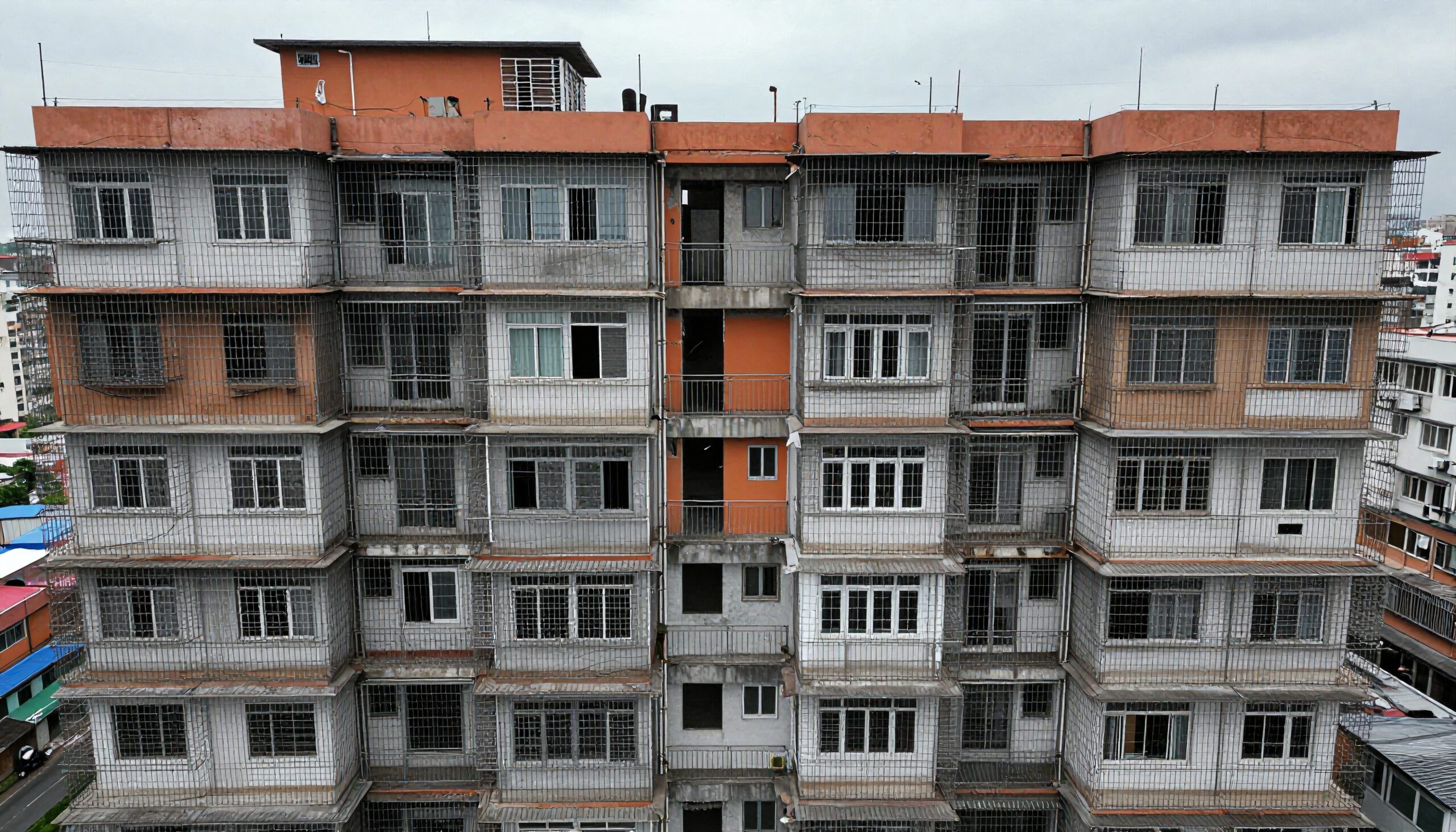 Urban Apartment Block with Bars