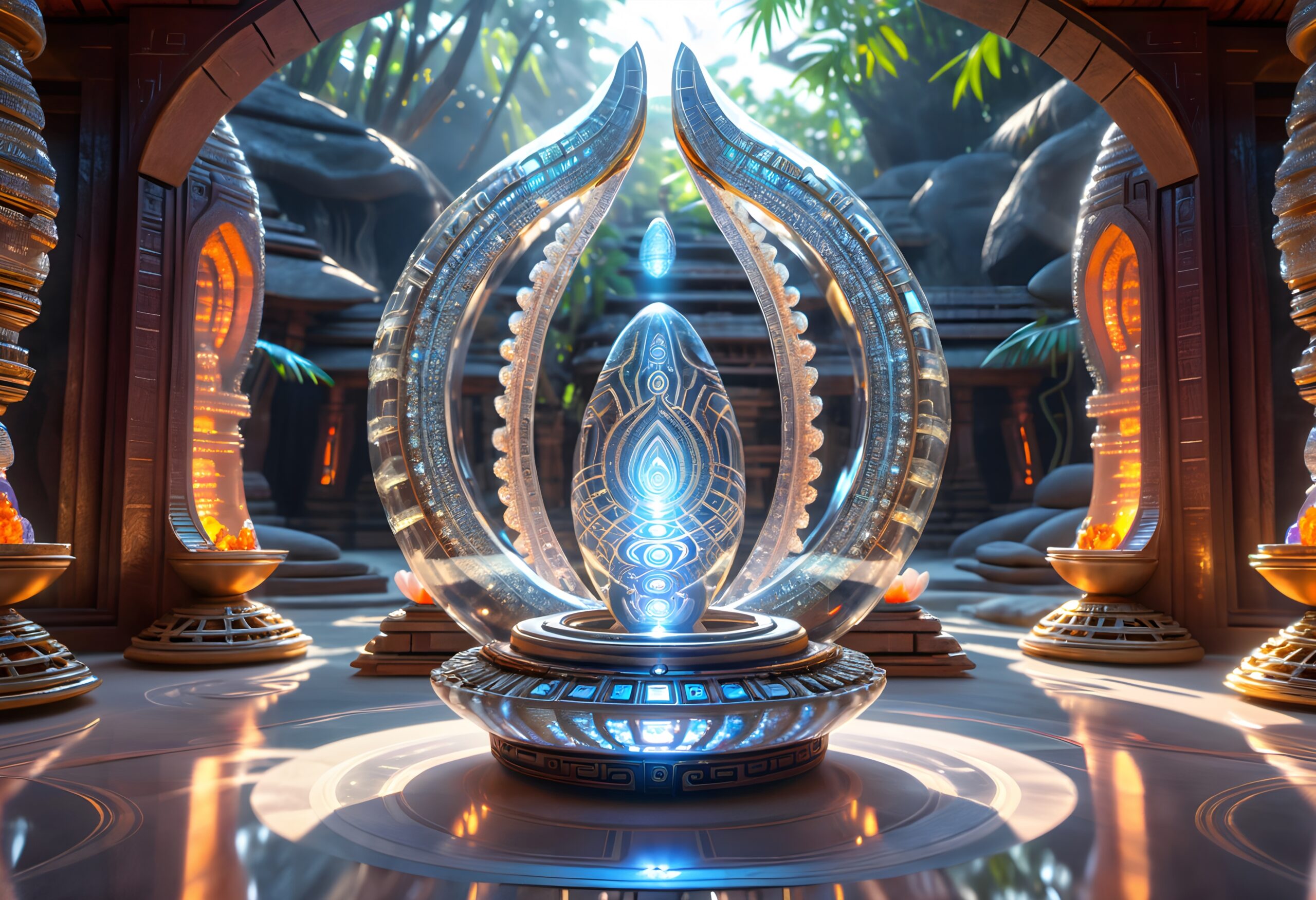 Enchanted Artifact in Mystical Temple