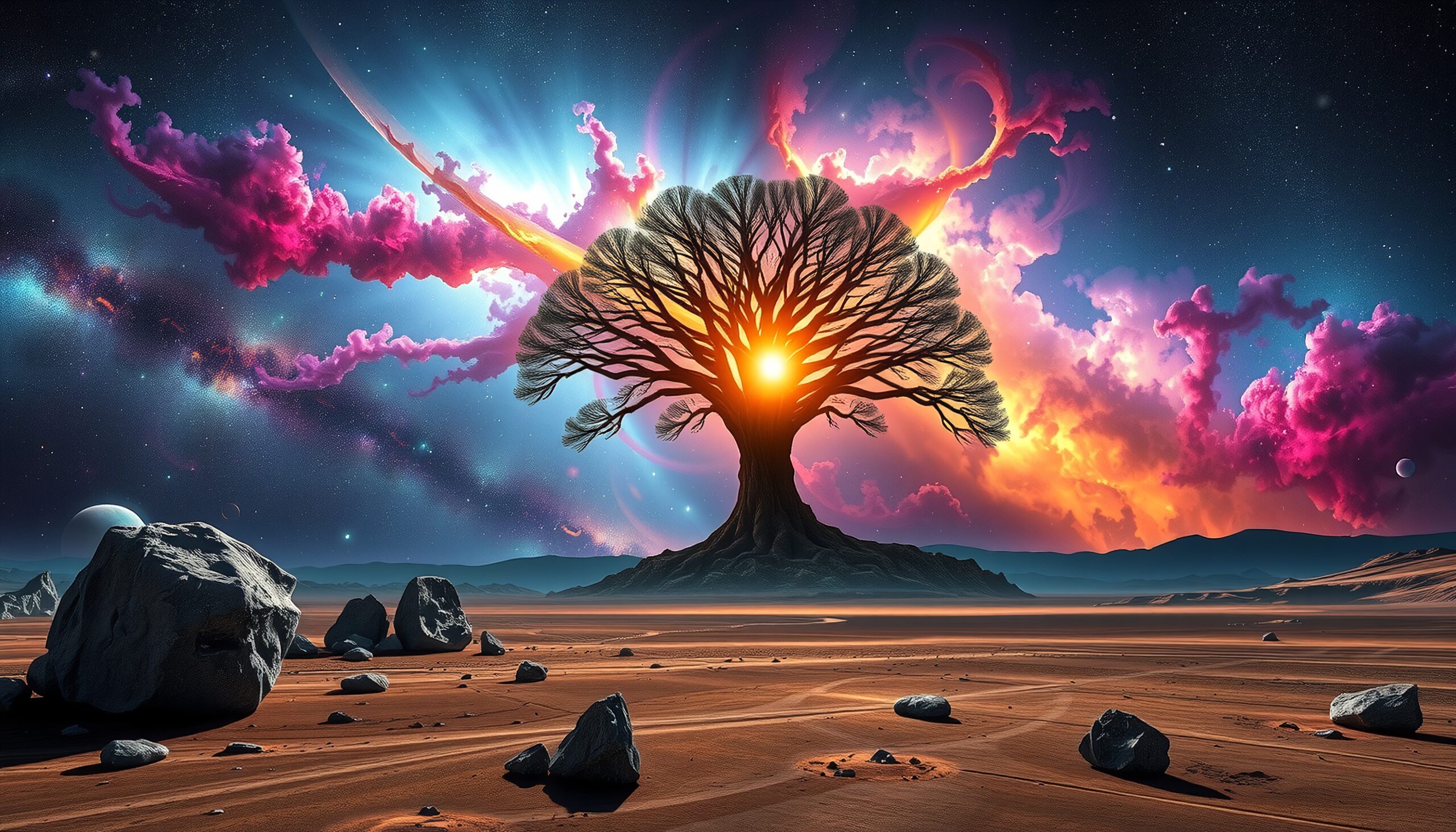 Majestic Cosmic Tree Landscape