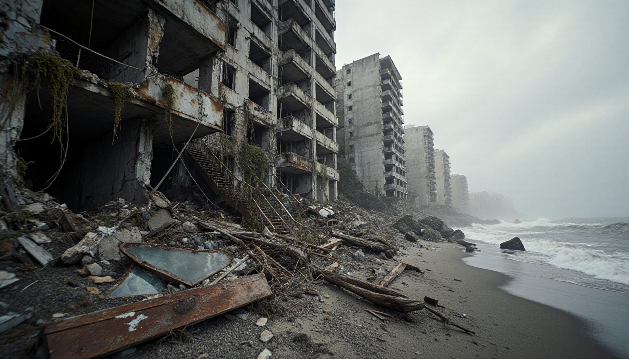 Desolate coastal urban decay