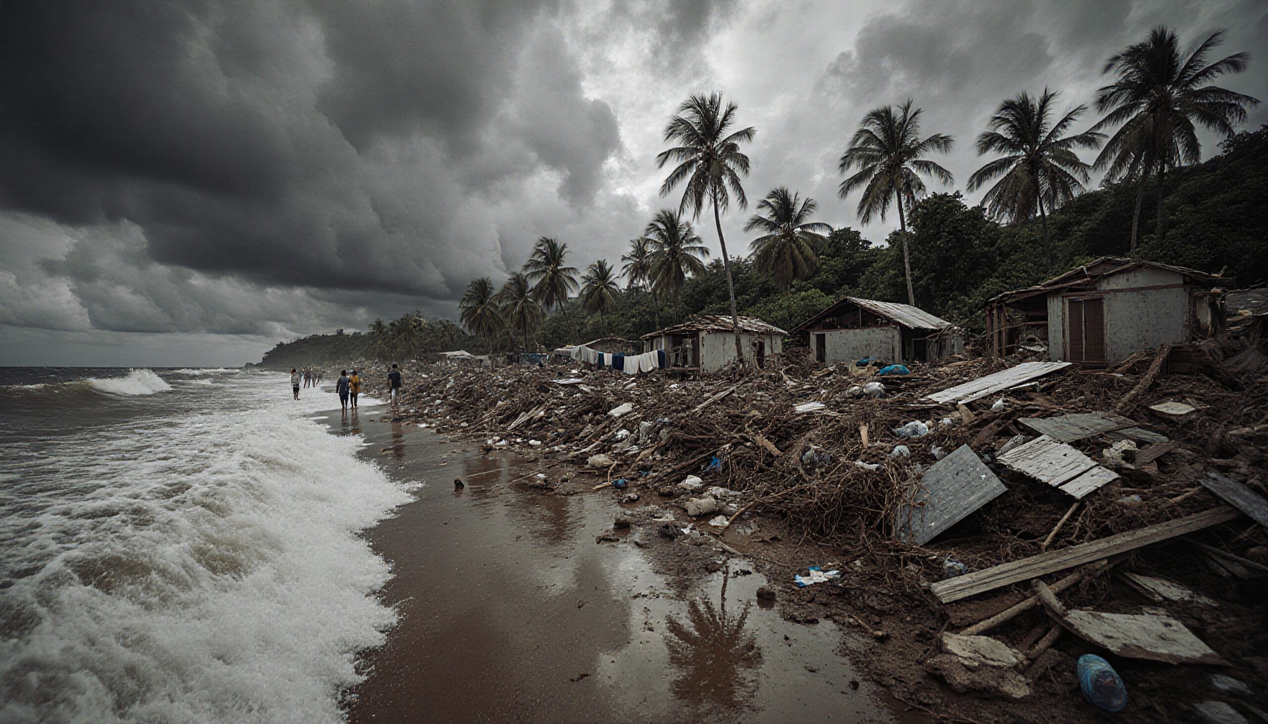 Aftermath of Storm on Beach