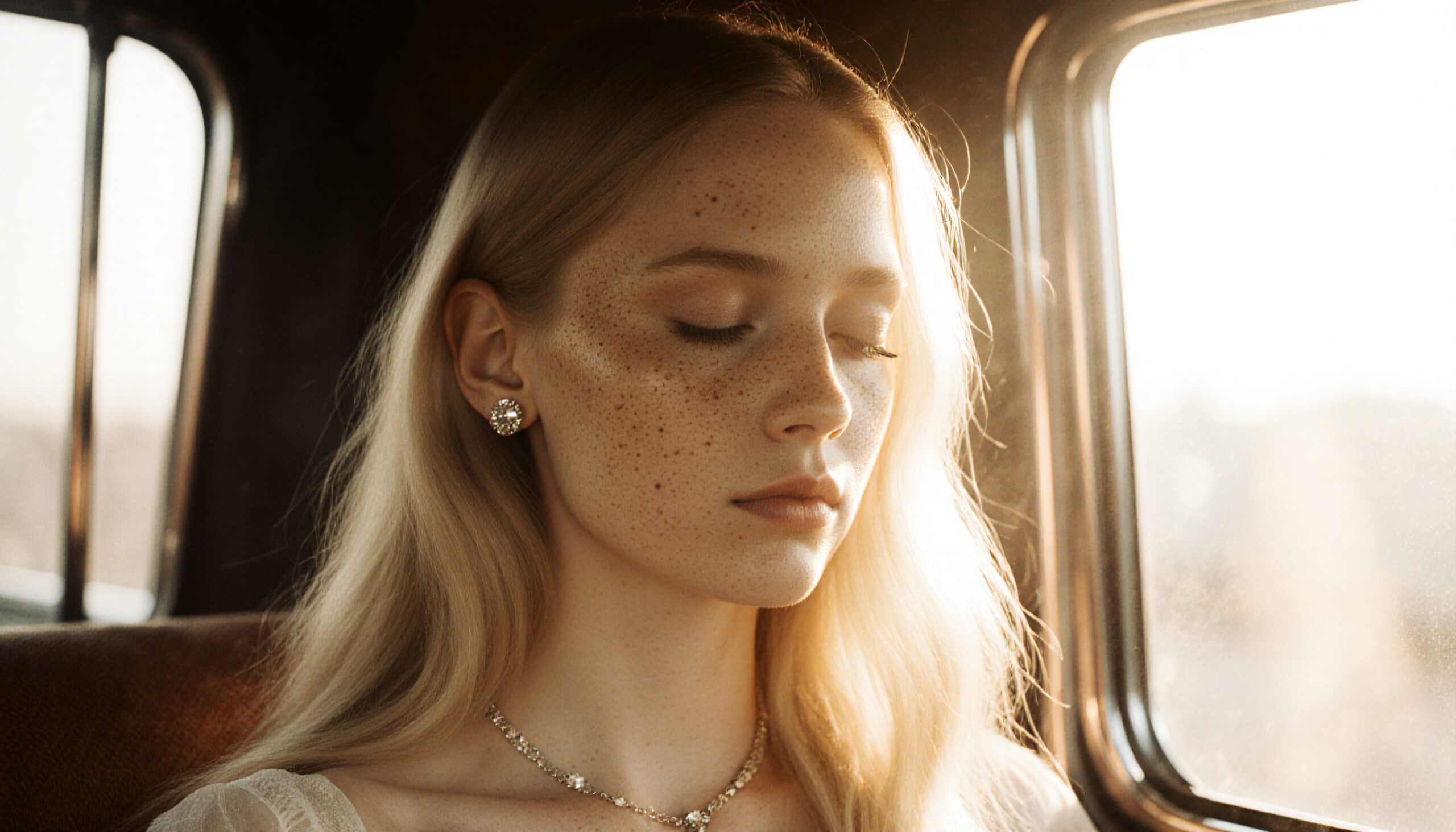 Sunlit Serenity in Vintage Car