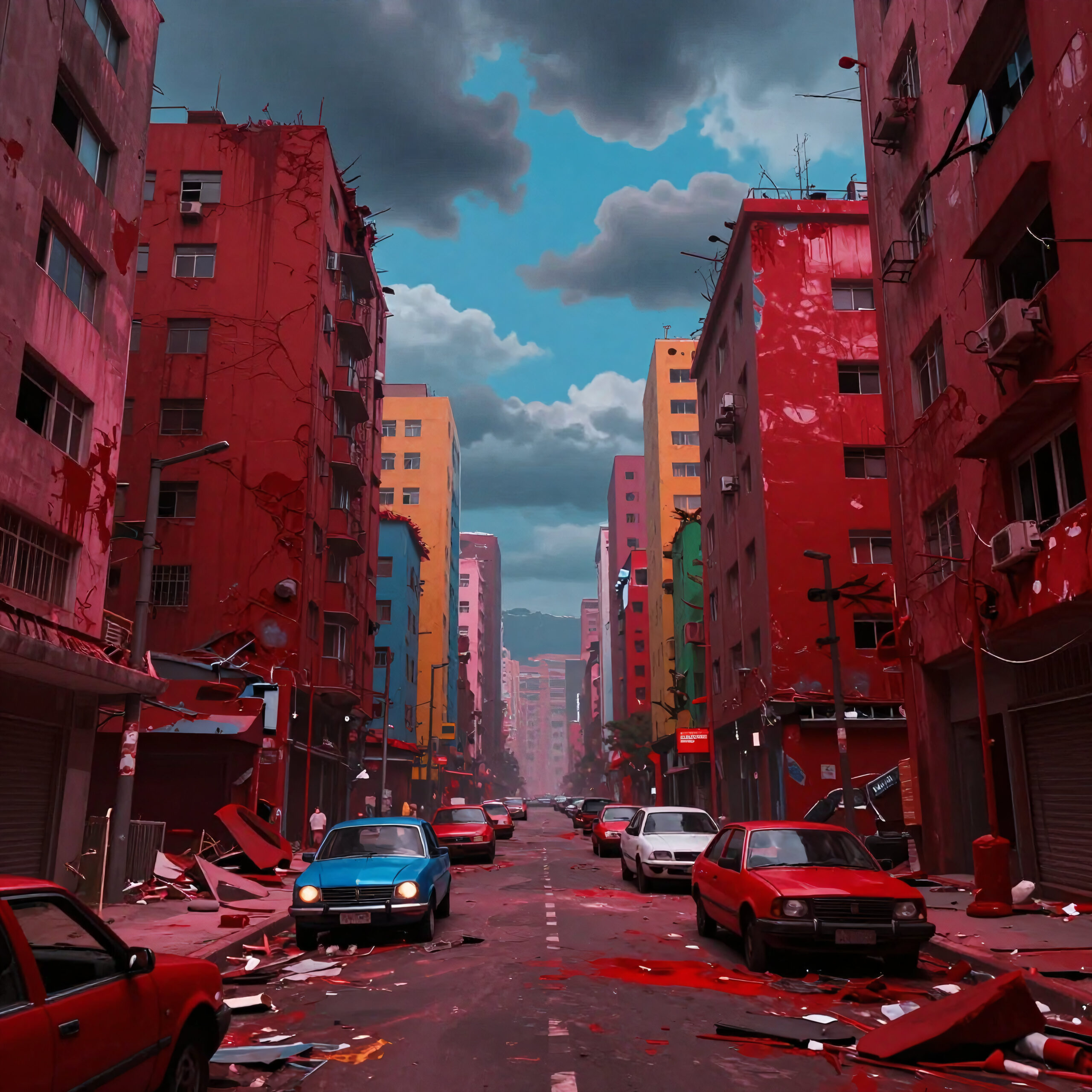 Surreal Blood-Soaked City Streets