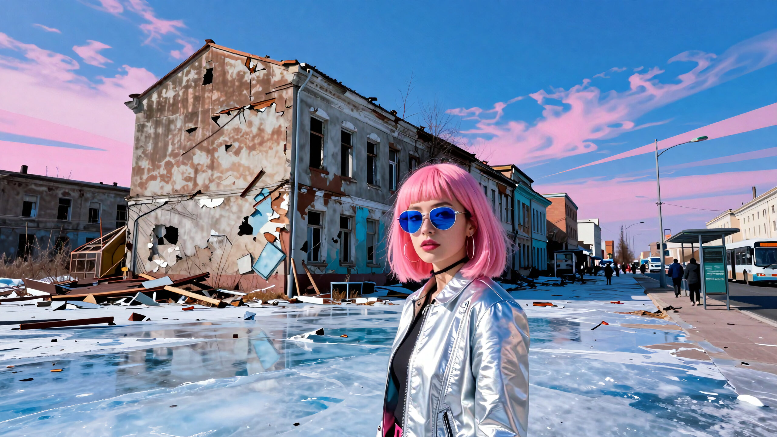 Pink Hair Urban Surrealism