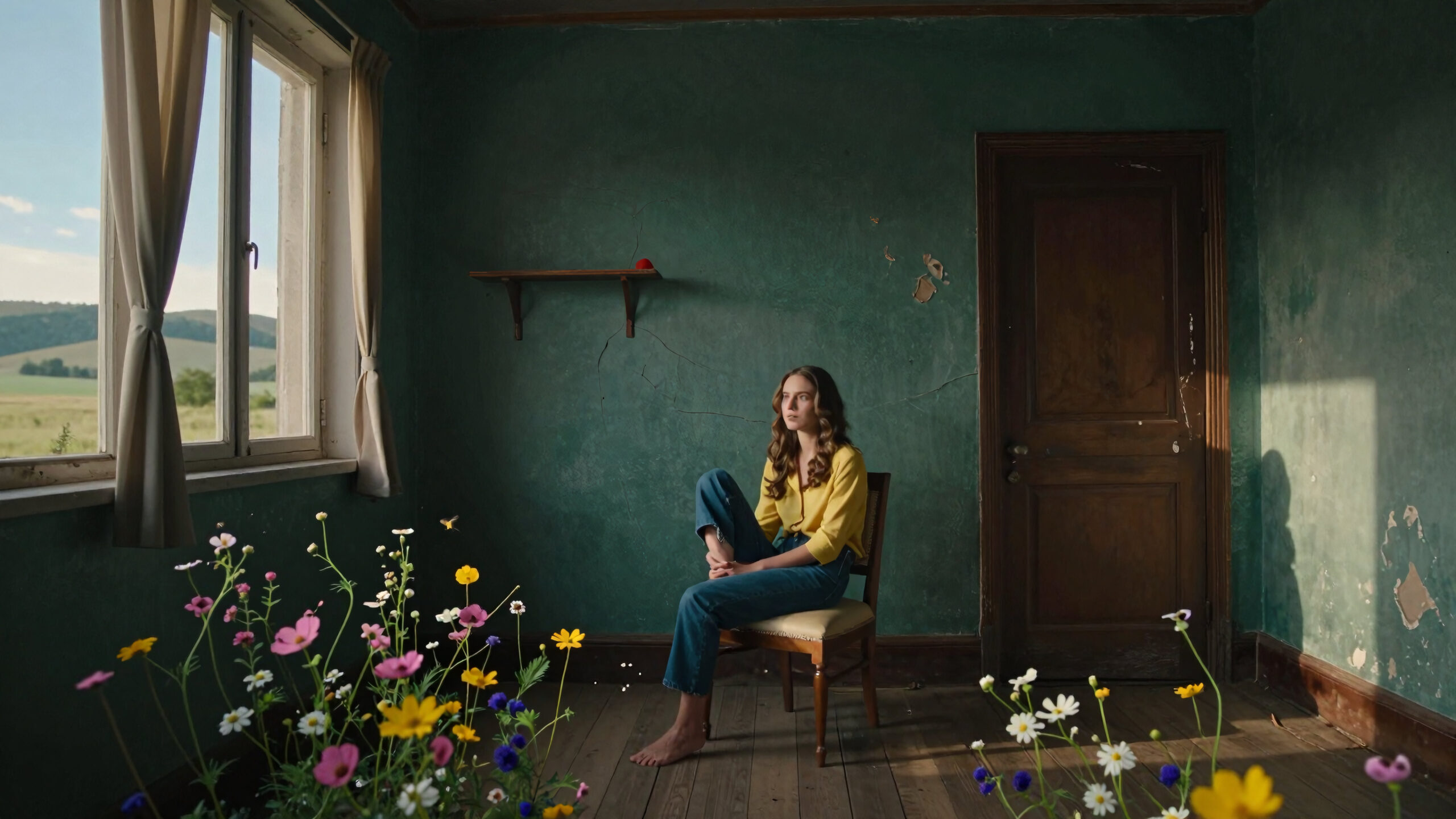 Flowers Bloom Inside Forgotten Room