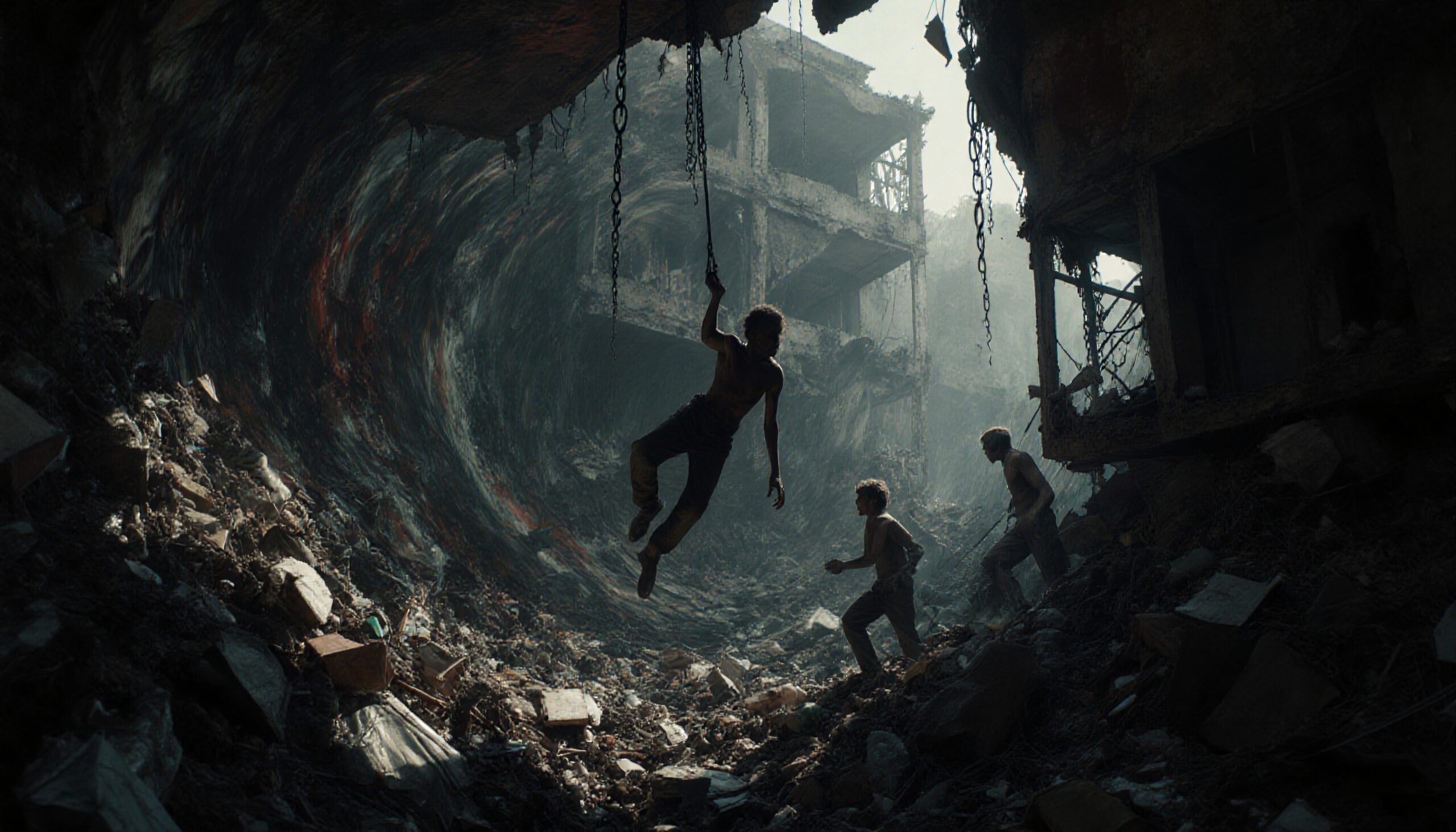 Dystopian Urban Ruins Exploration