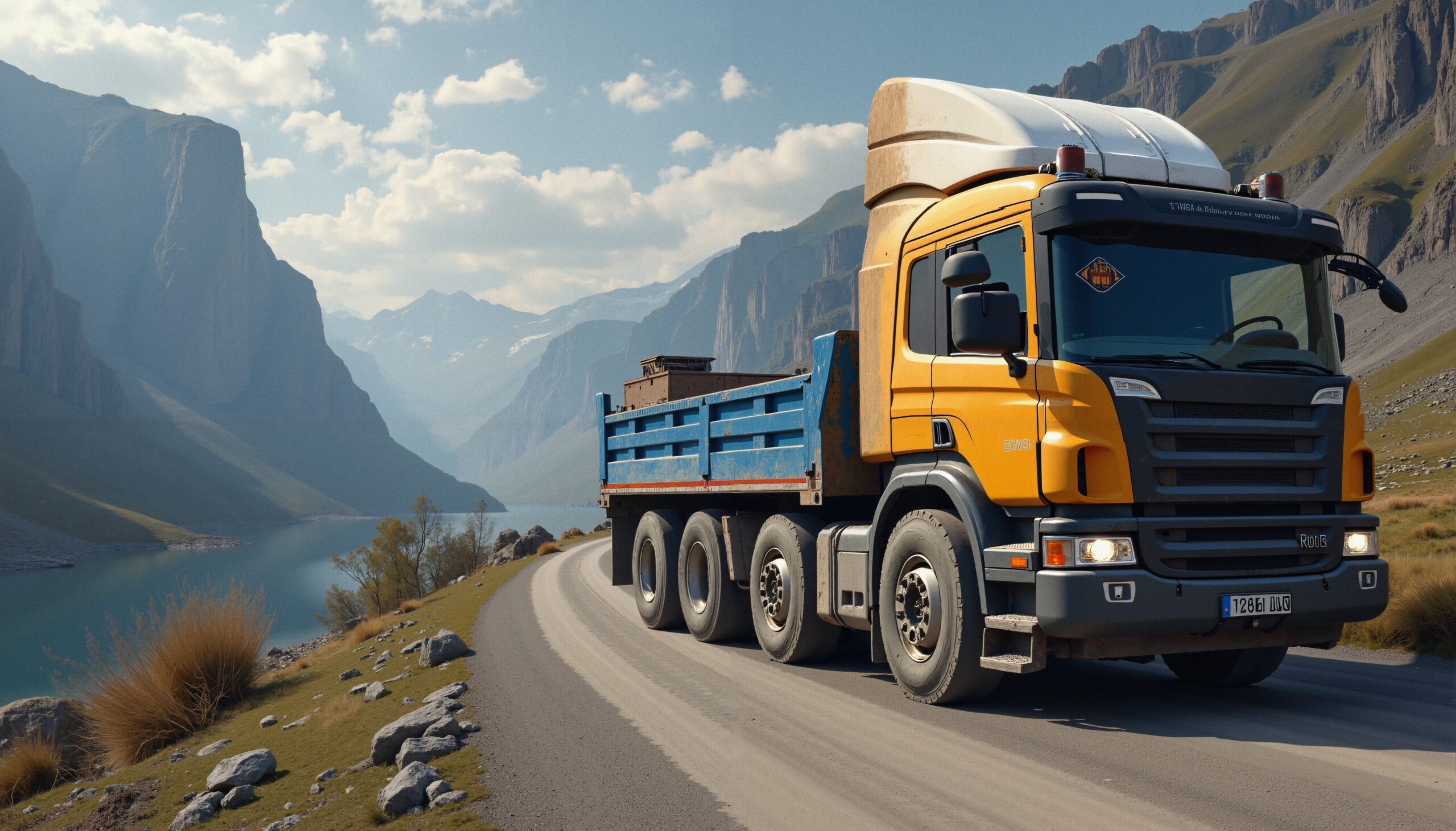 Truck on Mountain Road